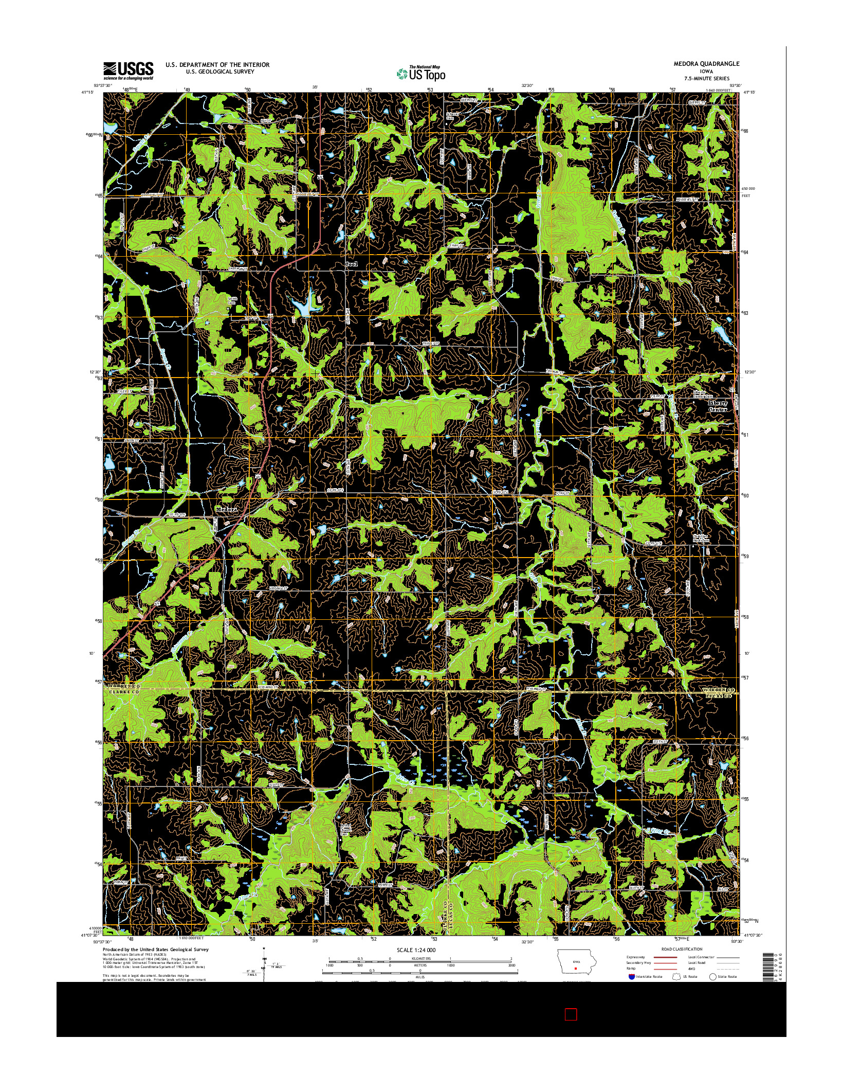 USGS US TOPO 7.5-MINUTE MAP FOR MEDORA, IA 2015