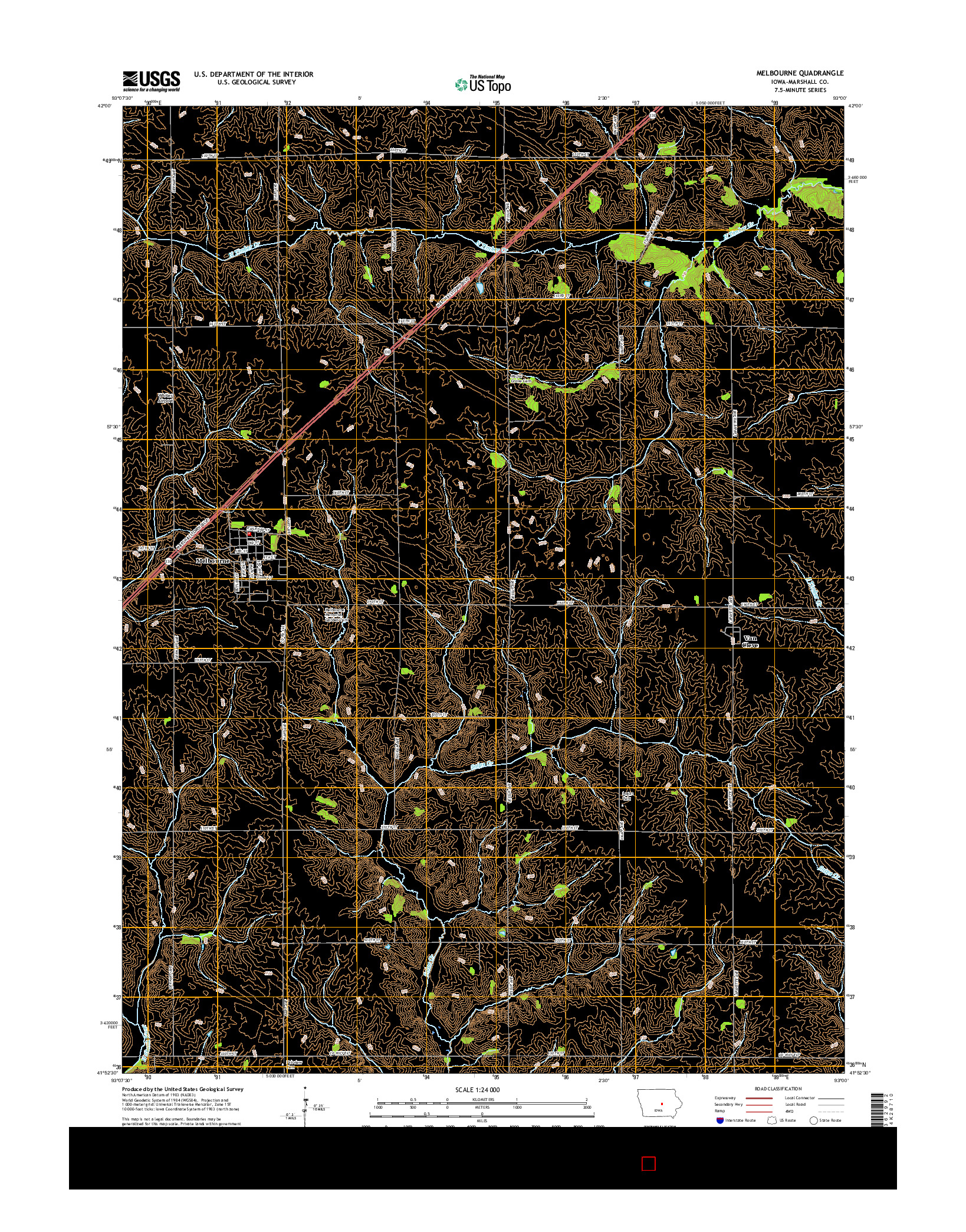 USGS US TOPO 7.5-MINUTE MAP FOR MELBOURNE, IA 2015