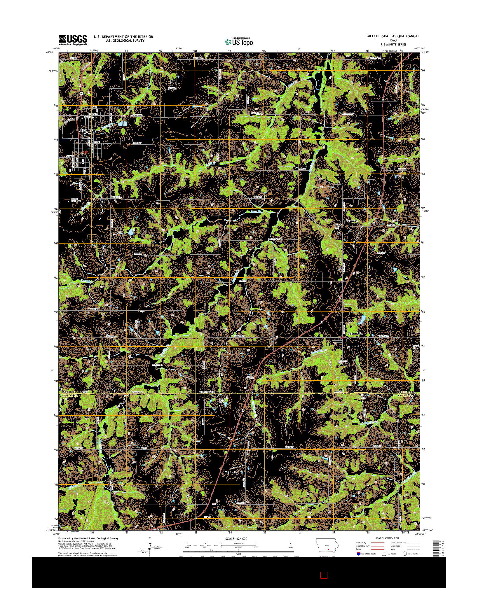 USGS US TOPO 7.5-MINUTE MAP FOR MELCHER-DALLAS, IA 2015