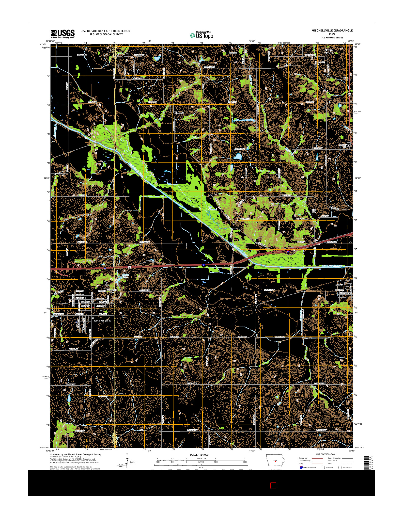 USGS US TOPO 7.5-MINUTE MAP FOR MITCHELLVILLE, IA 2015