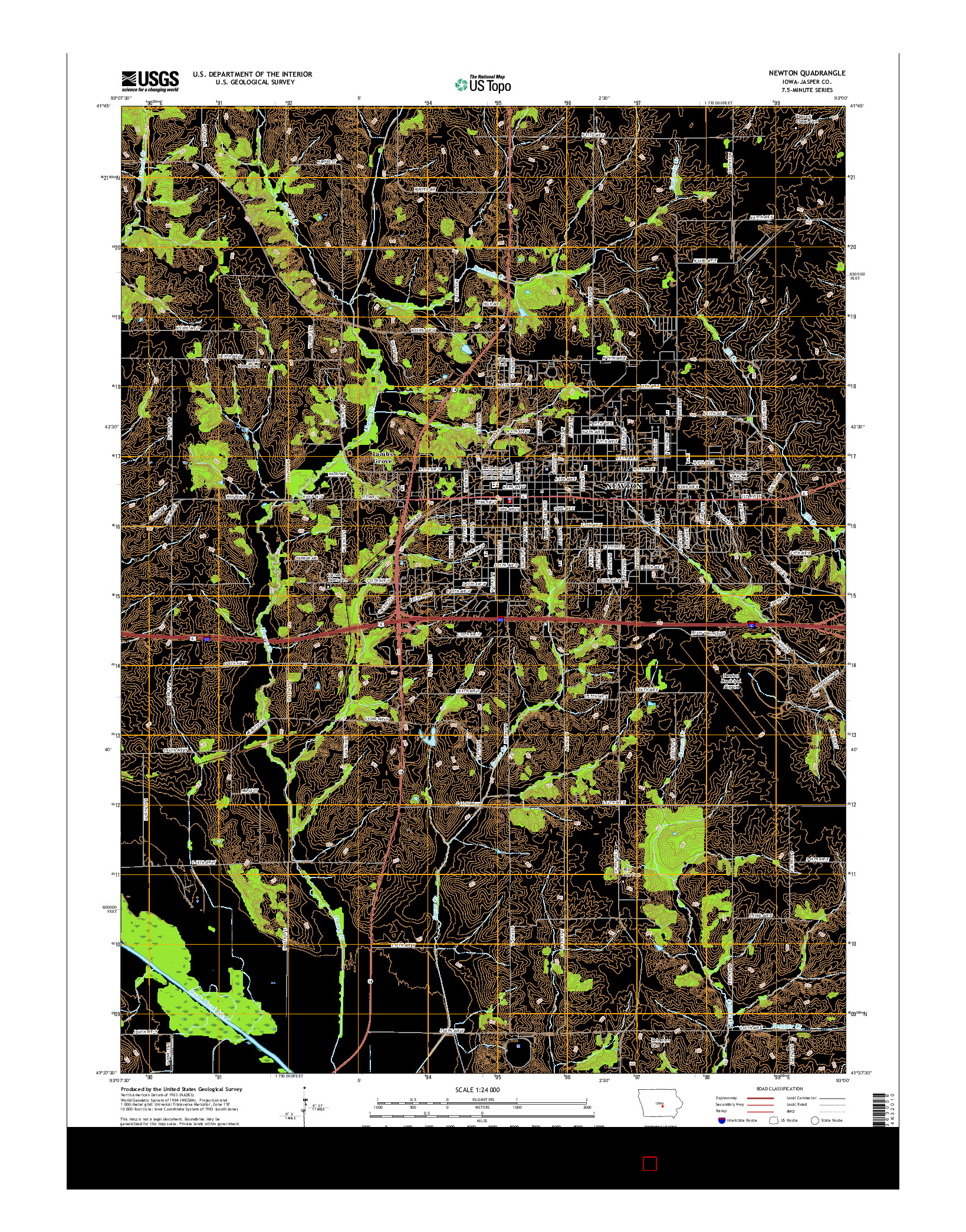 USGS US TOPO 7.5-MINUTE MAP FOR NEWTON, IA 2015