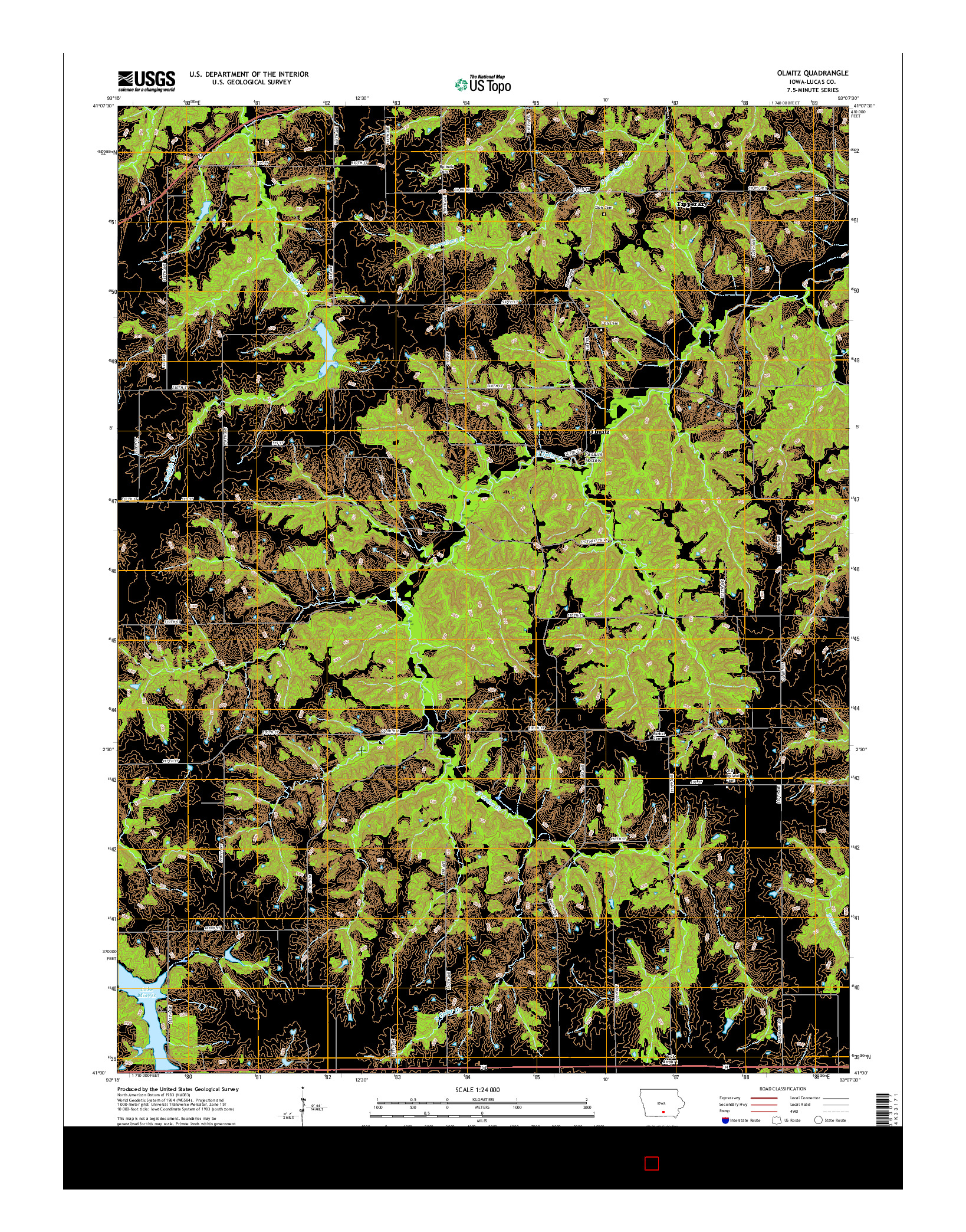 USGS US TOPO 7.5-MINUTE MAP FOR OLMITZ, IA 2015