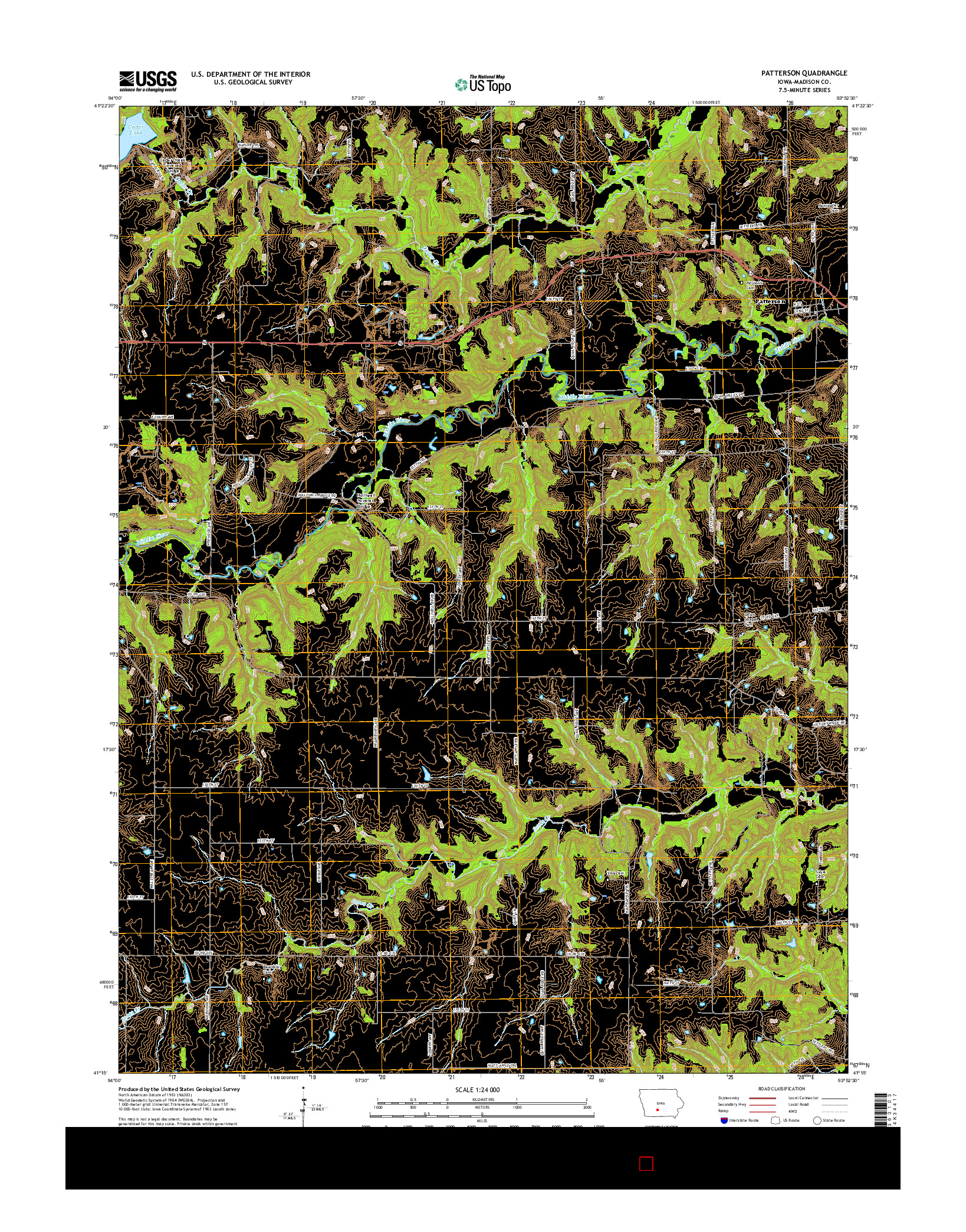 USGS US TOPO 7.5-MINUTE MAP FOR PATTERSON, IA 2015