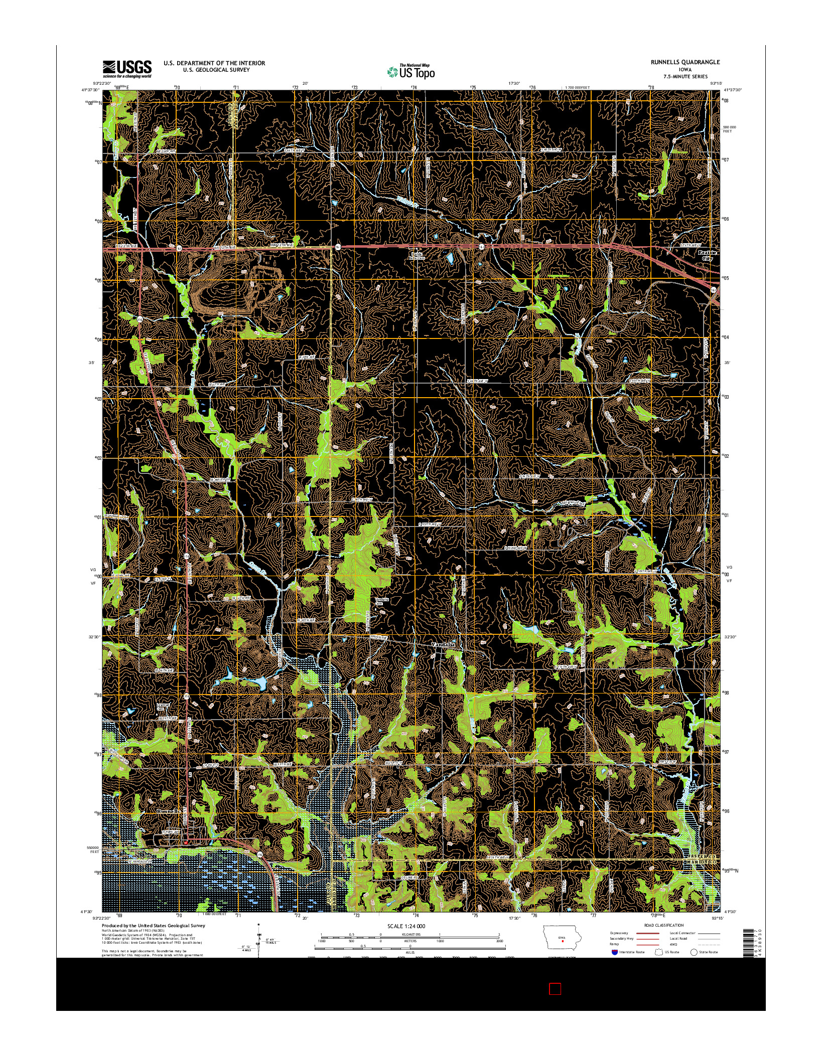 USGS US TOPO 7.5-MINUTE MAP FOR RUNNELLS, IA 2015
