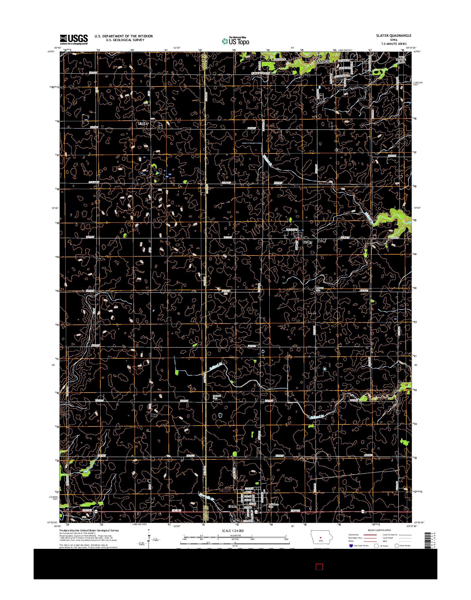 USGS US TOPO 7.5-MINUTE MAP FOR SLATER, IA 2015