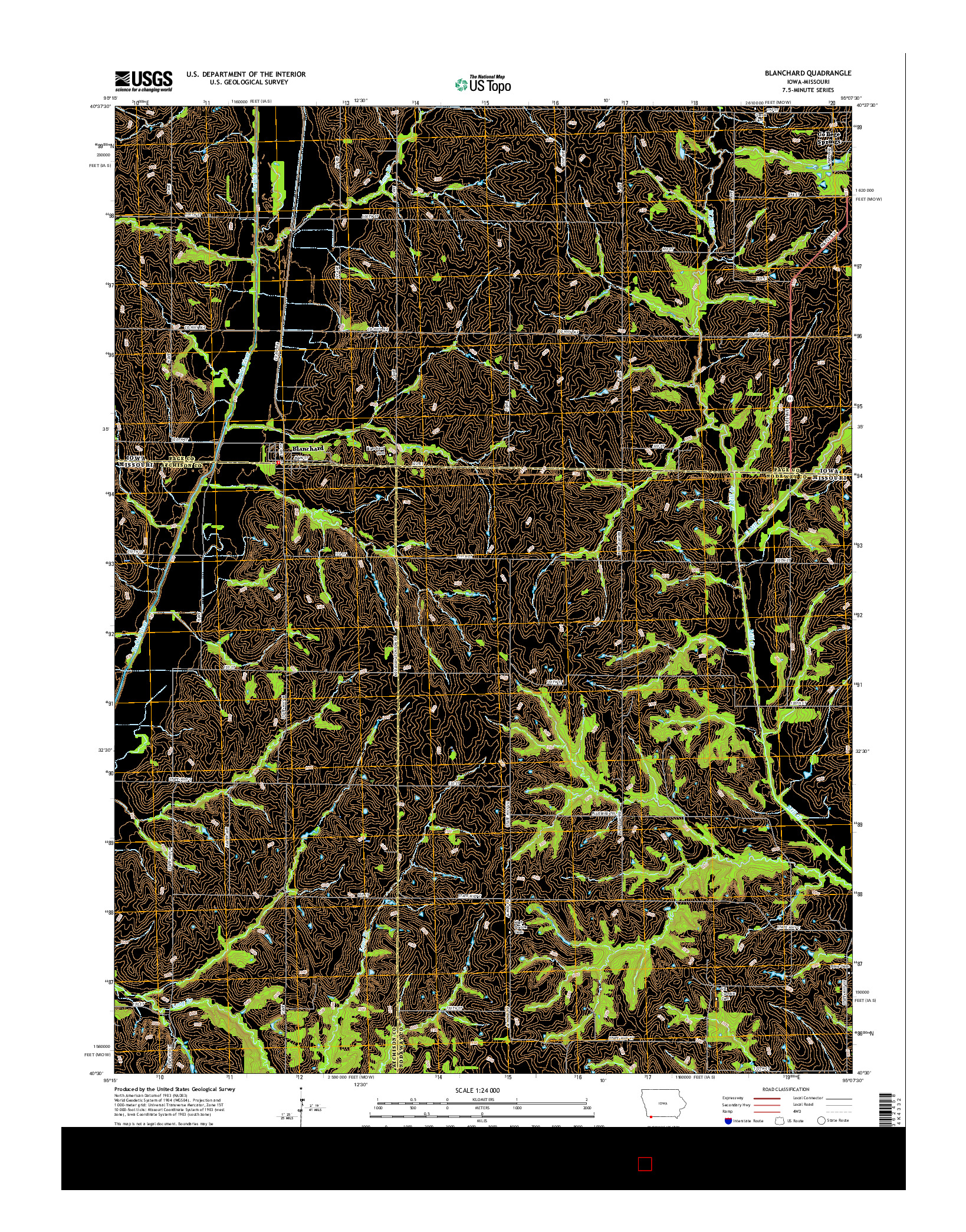 USGS US TOPO 7.5-MINUTE MAP FOR BLANCHARD, IA-MO 2015