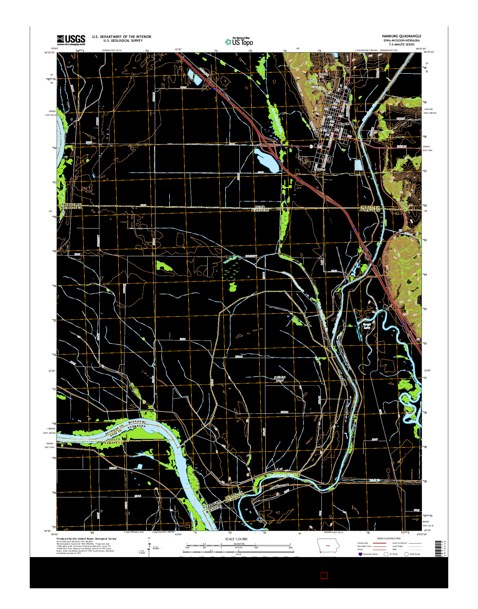 USGS US TOPO 7.5-MINUTE MAP FOR HAMBURG, IA-MO-NE 2015