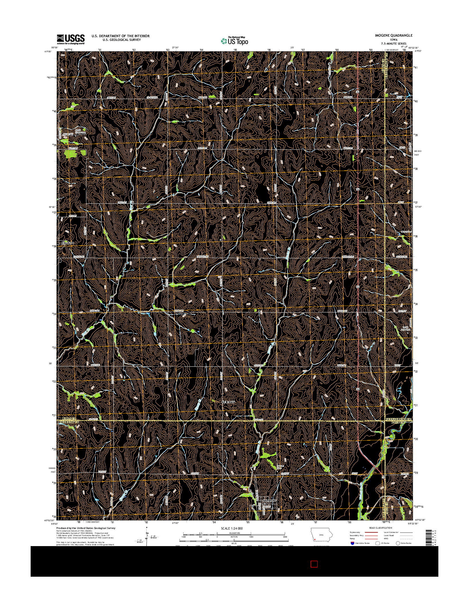 USGS US TOPO 7.5-MINUTE MAP FOR IMOGENE, IA 2015