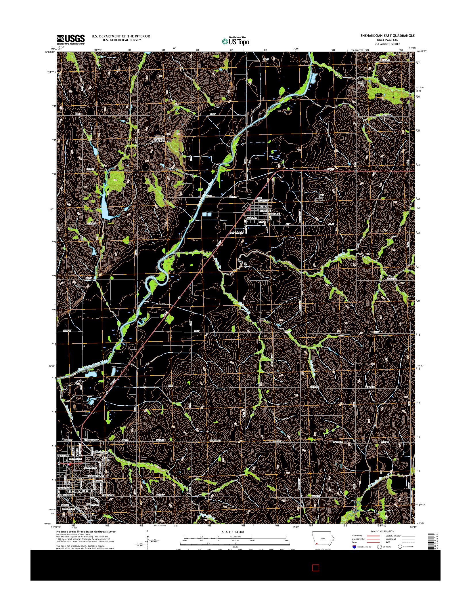 USGS US TOPO 7.5-MINUTE MAP FOR SHENANDOAH EAST, IA 2015