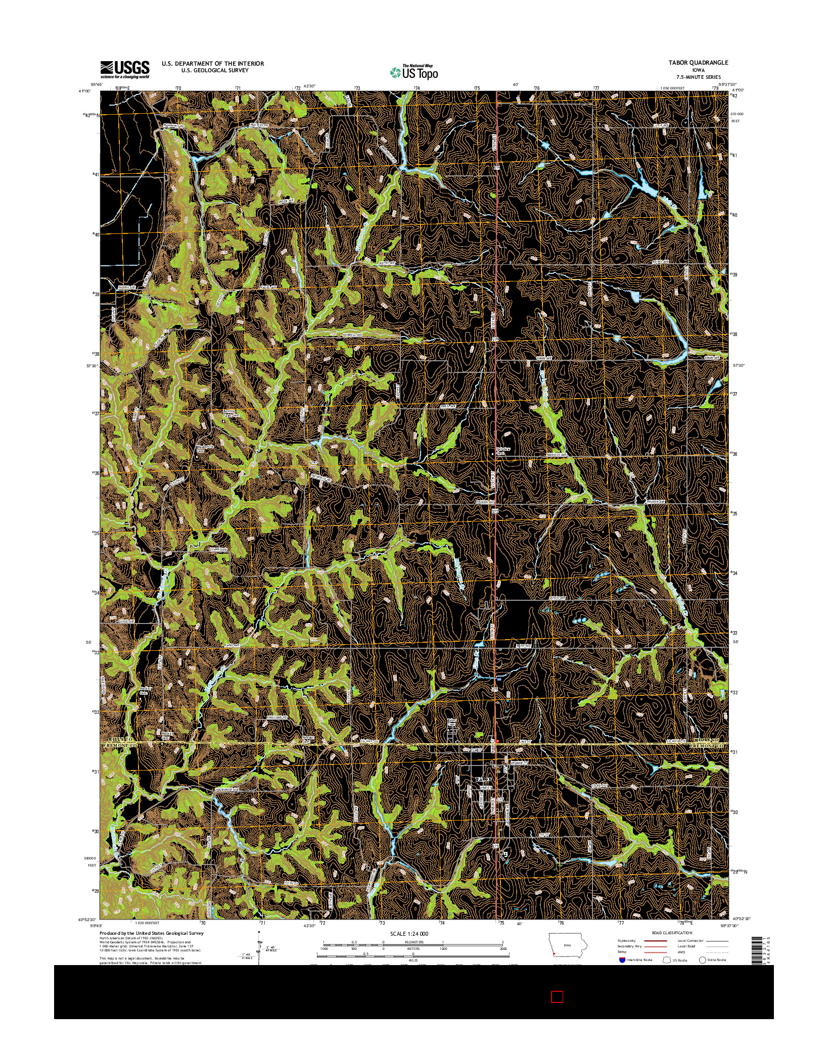 USGS US TOPO 7.5-MINUTE MAP FOR TABOR, IA 2015