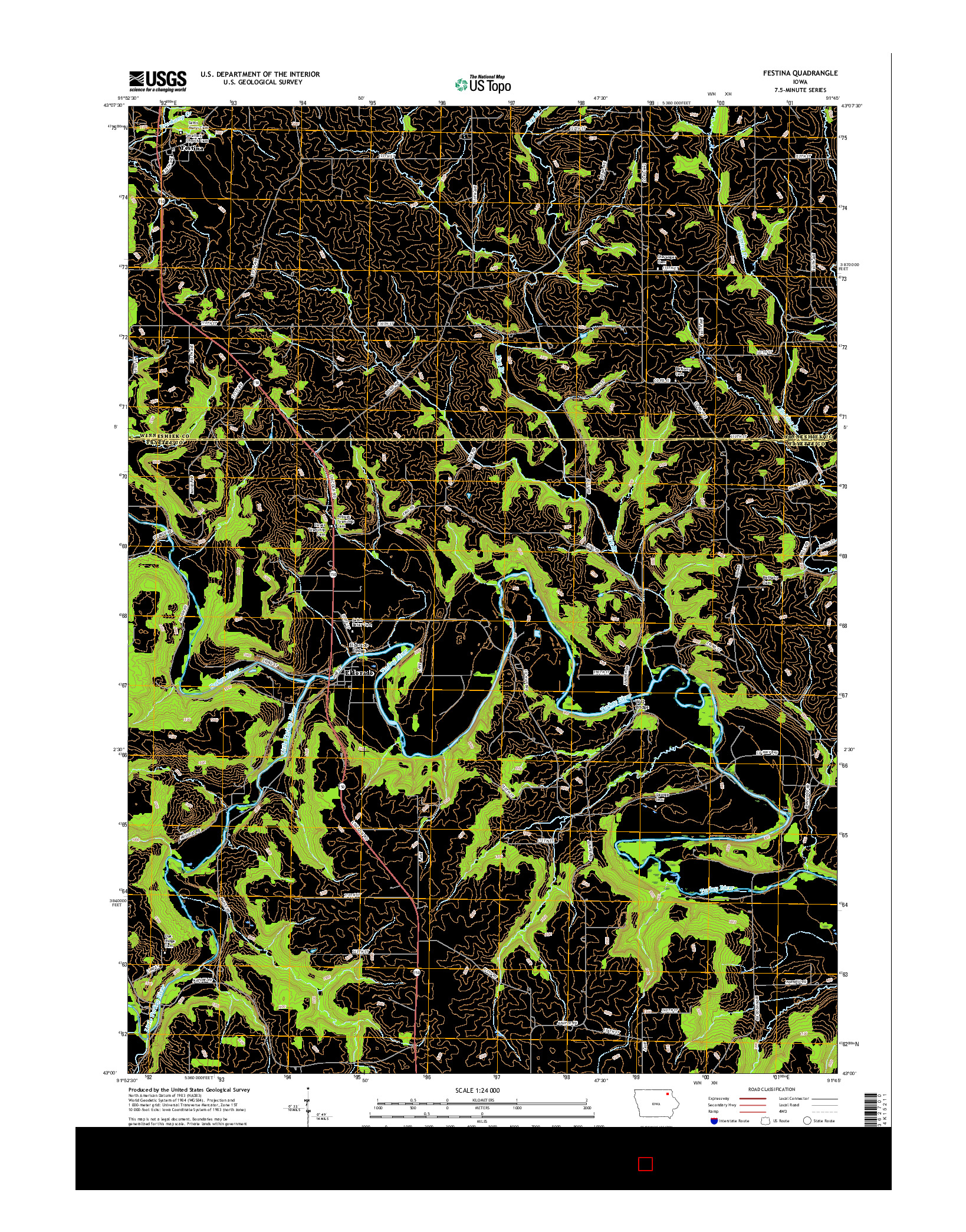 USGS US TOPO 7.5-MINUTE MAP FOR FESTINA, IA 2015