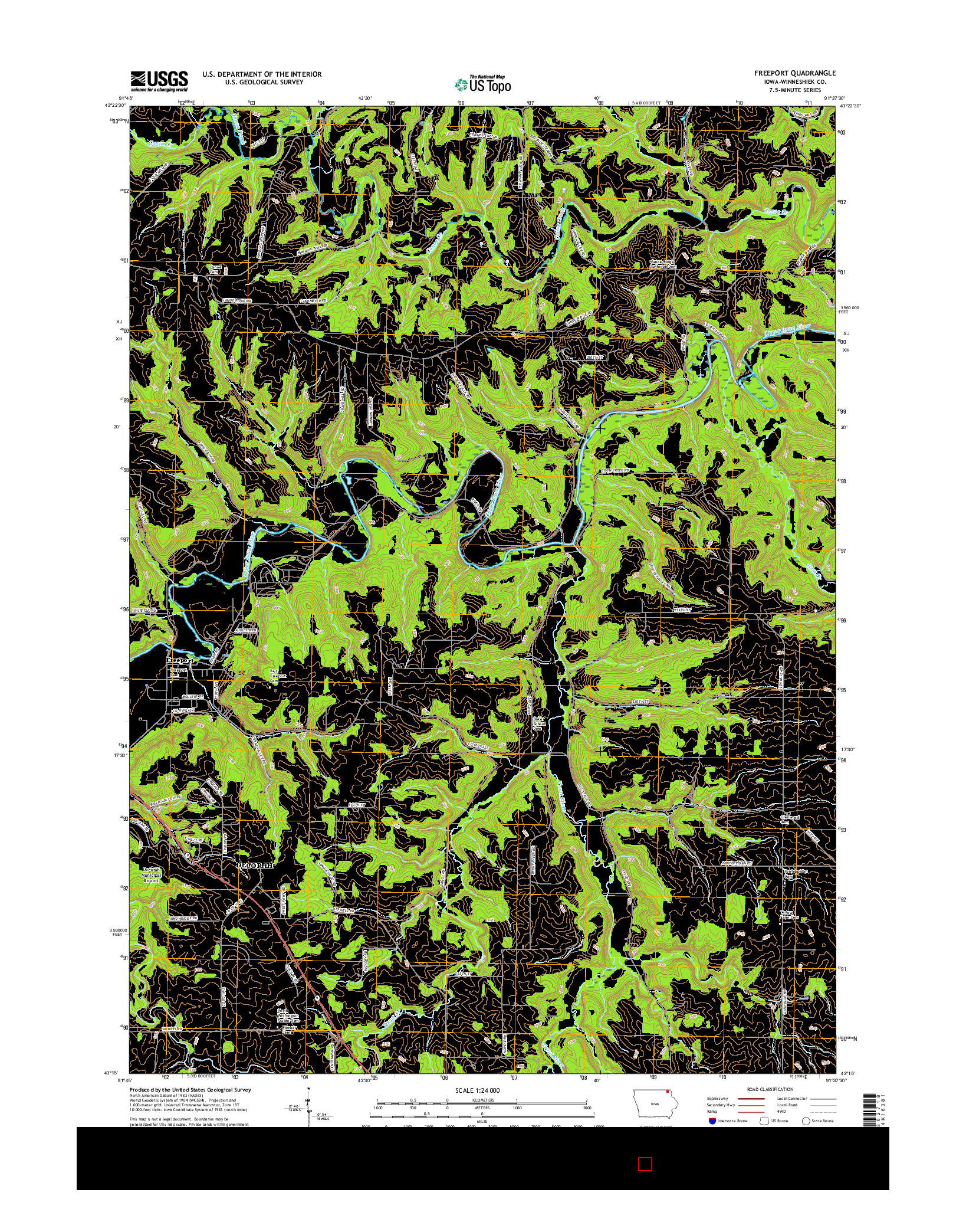 USGS US TOPO 7.5-MINUTE MAP FOR FREEPORT, IA 2015