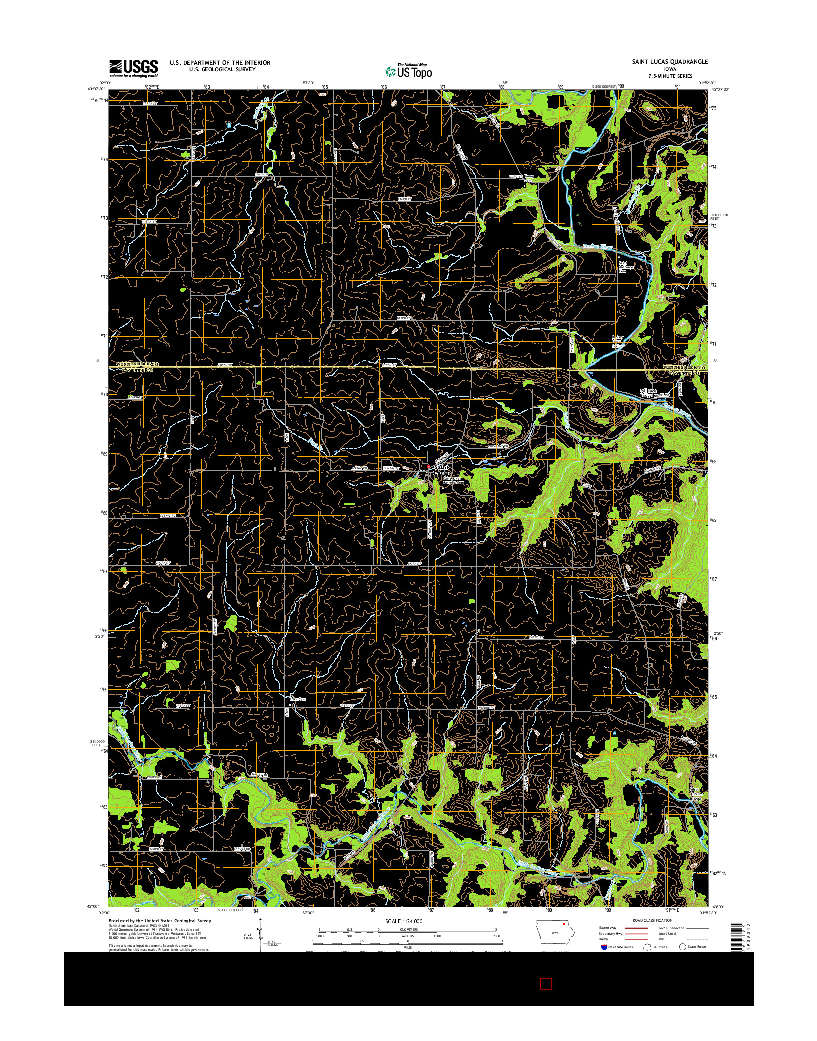 USGS US TOPO 7.5-MINUTE MAP FOR SAINT LUCAS, IA 2015