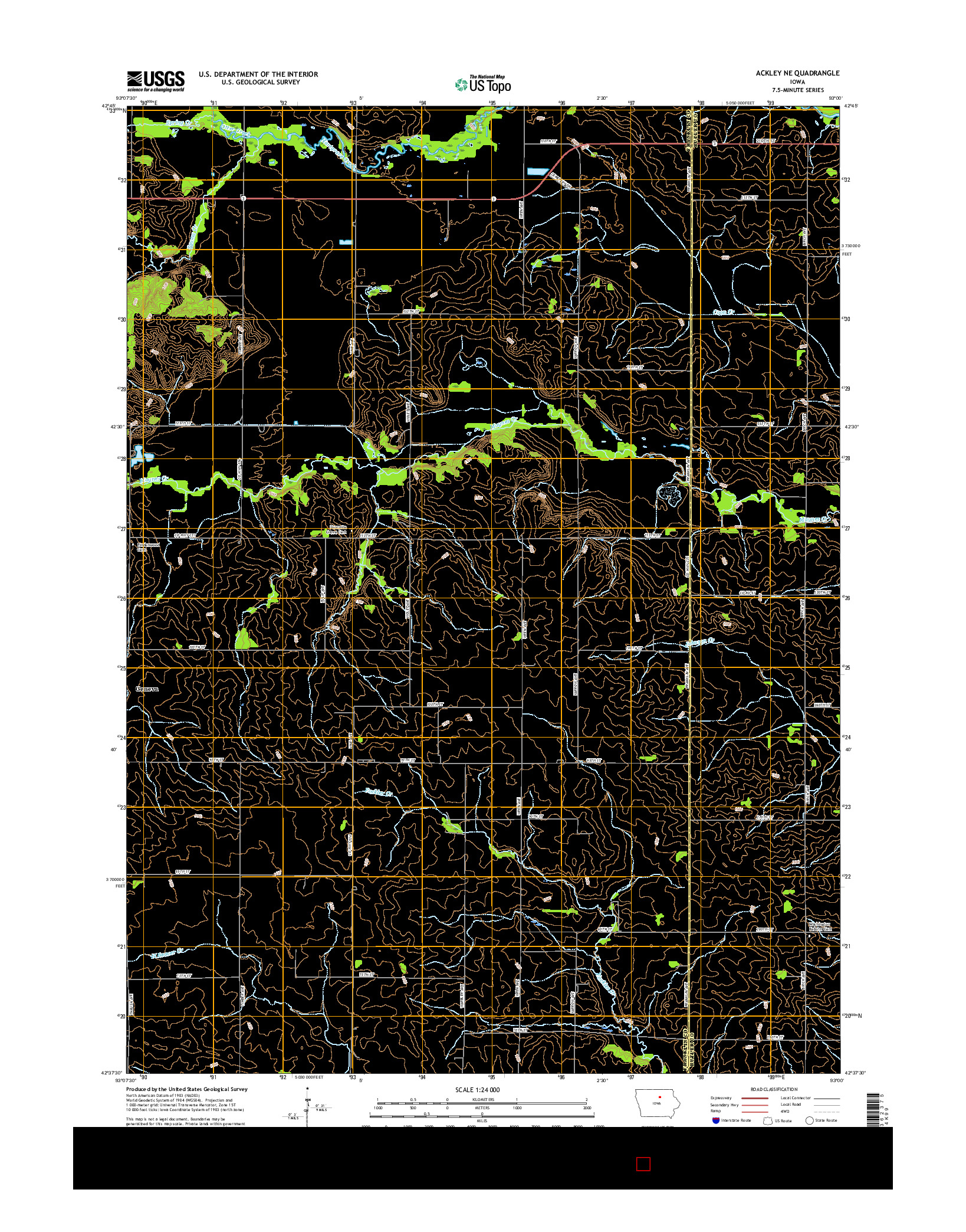 USGS US TOPO 7.5-MINUTE MAP FOR ACKLEY NE, IA 2015