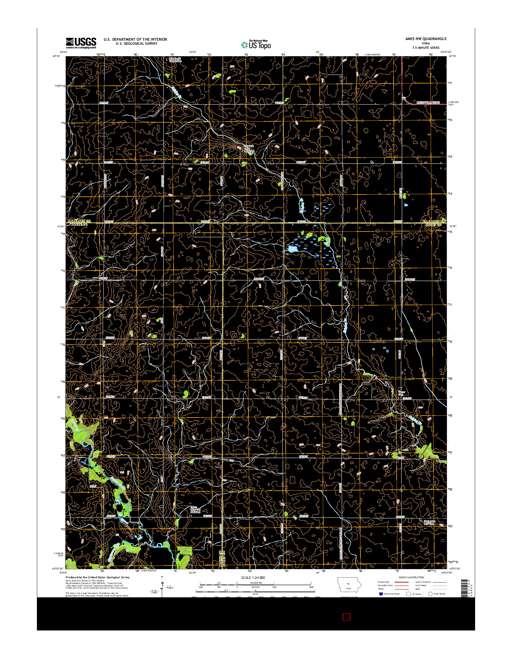 USGS US TOPO 7.5-MINUTE MAP FOR AMES NW, IA 2015