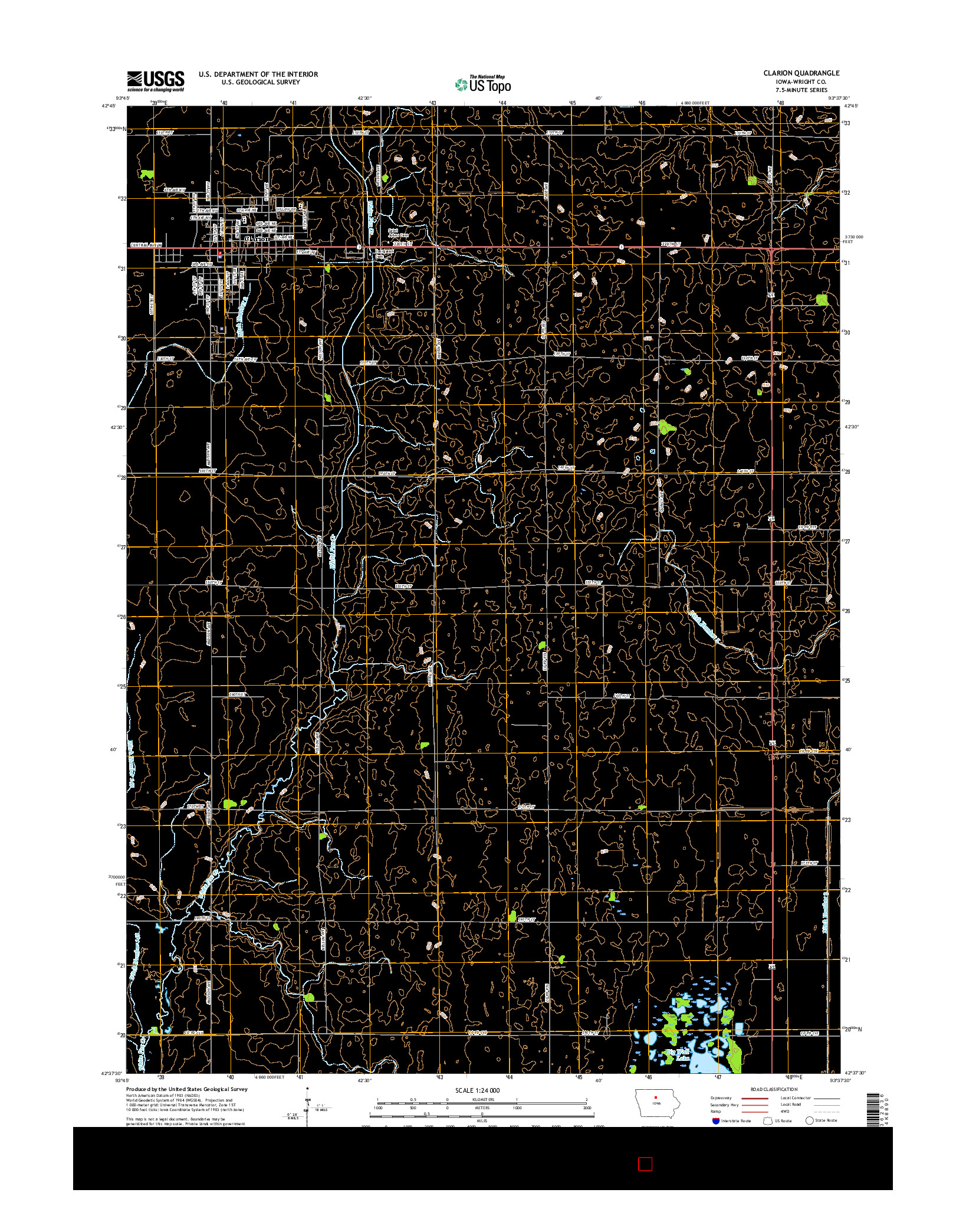 USGS US TOPO 7.5-MINUTE MAP FOR CLARION, IA 2015