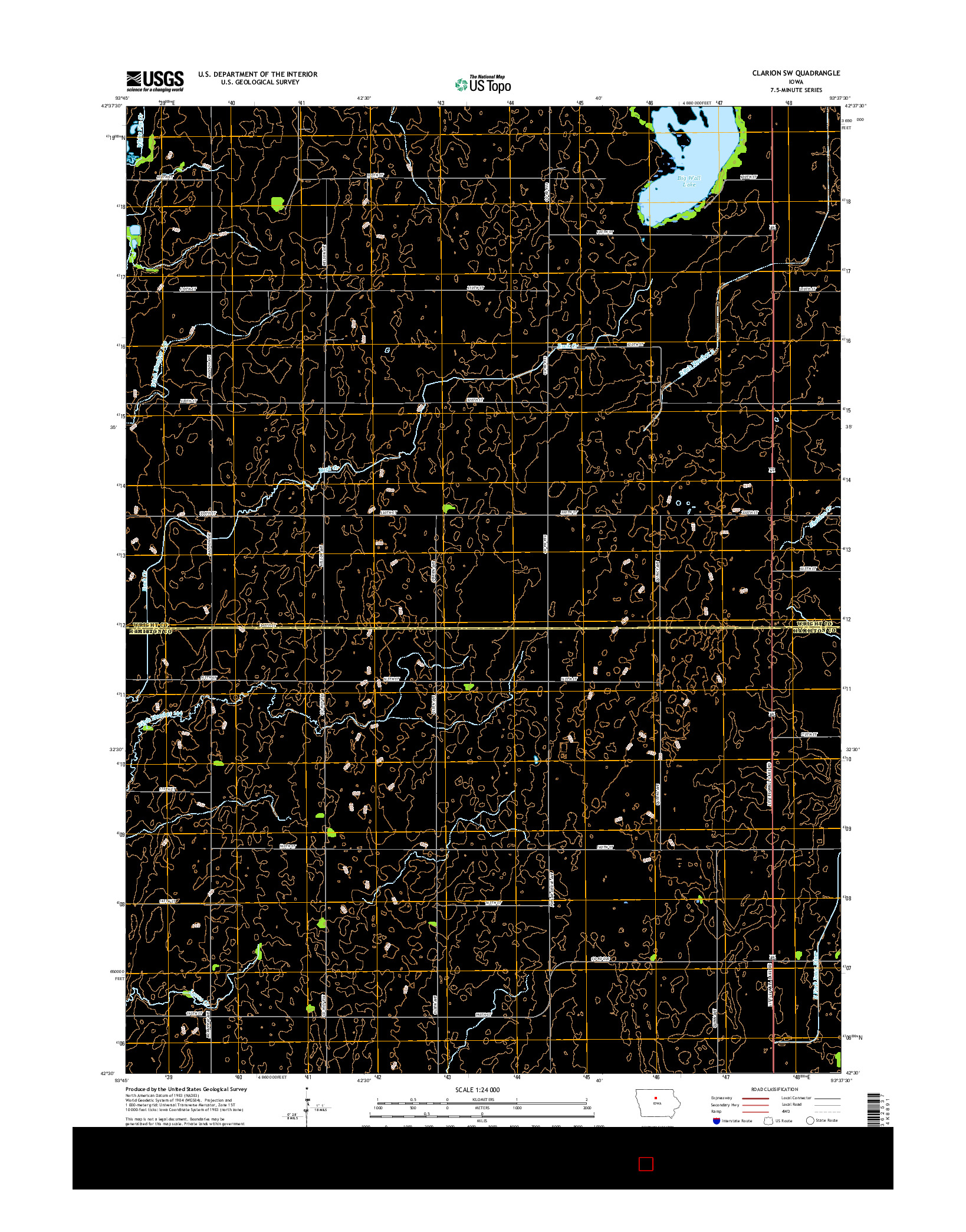 USGS US TOPO 7.5-MINUTE MAP FOR CLARION SW, IA 2015
