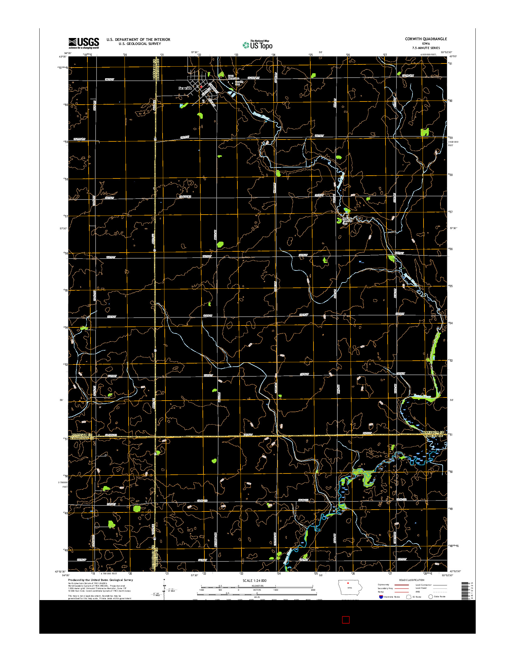 USGS US TOPO 7.5-MINUTE MAP FOR CORWITH, IA 2015