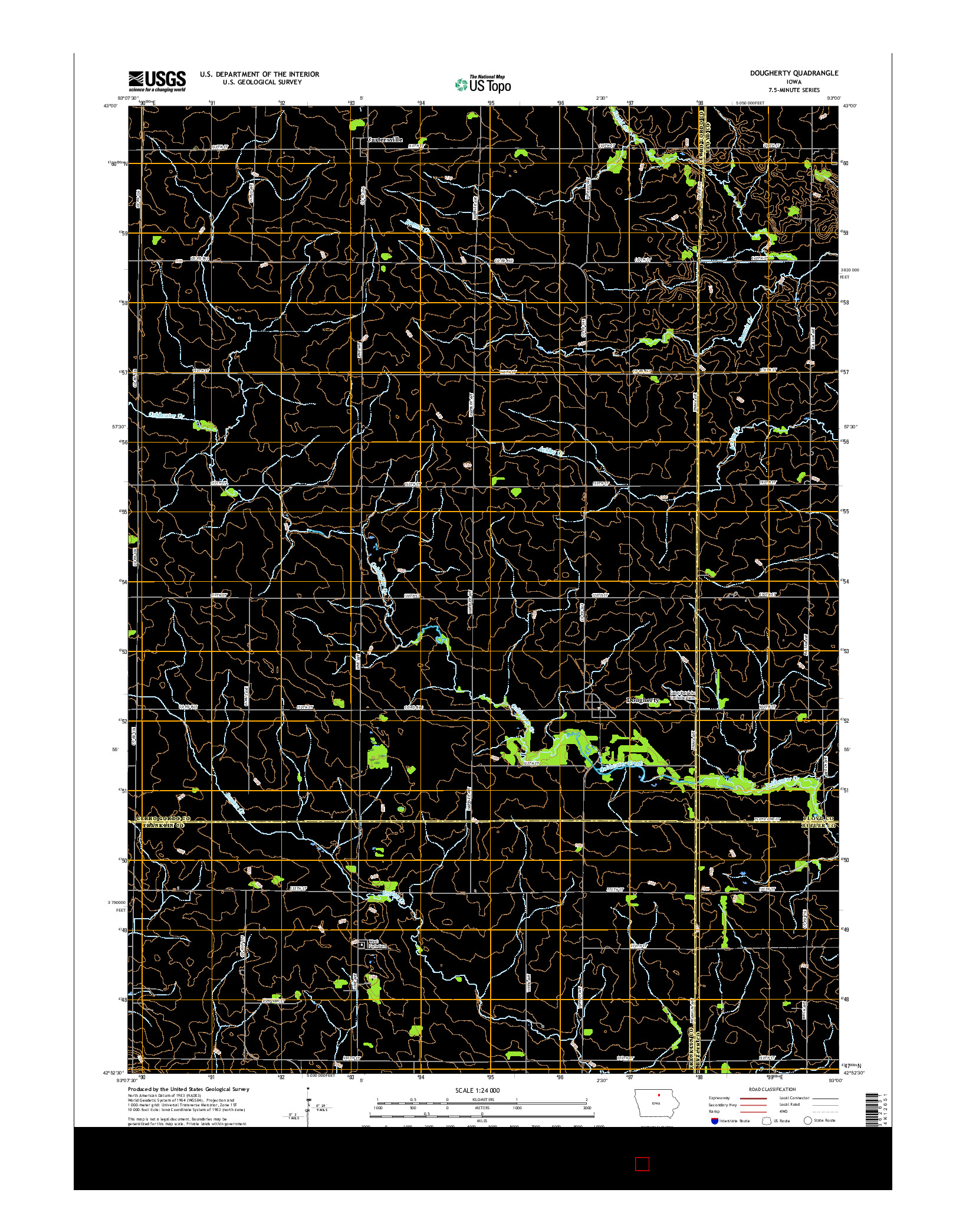 USGS US TOPO 7.5-MINUTE MAP FOR DOUGHERTY, IA 2015