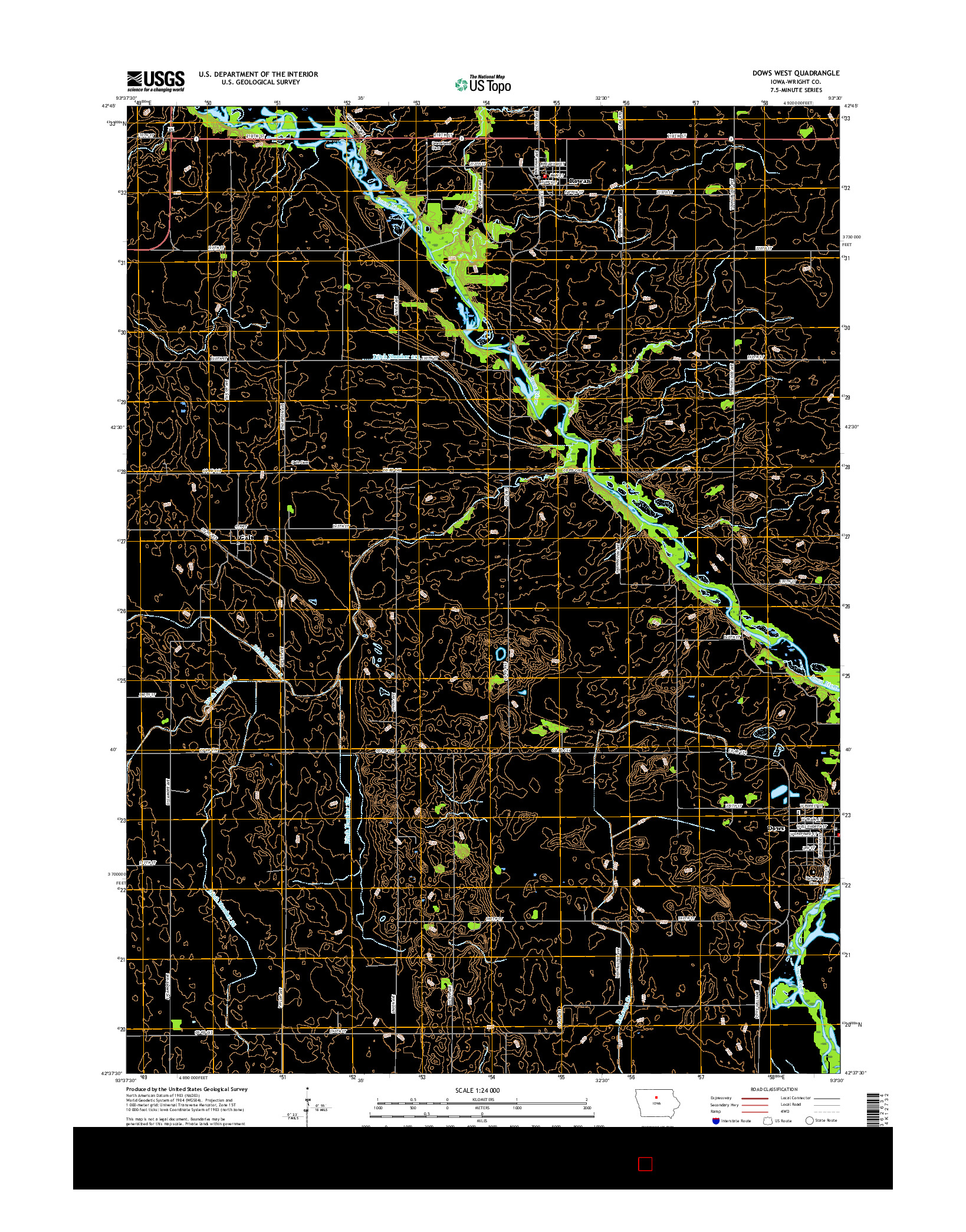 USGS US TOPO 7.5-MINUTE MAP FOR DOWS WEST, IA 2015