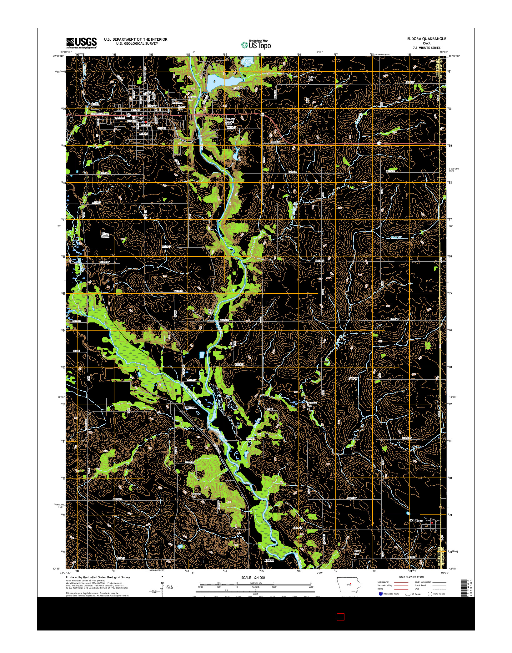 USGS US TOPO 7.5-MINUTE MAP FOR ELDORA, IA 2015