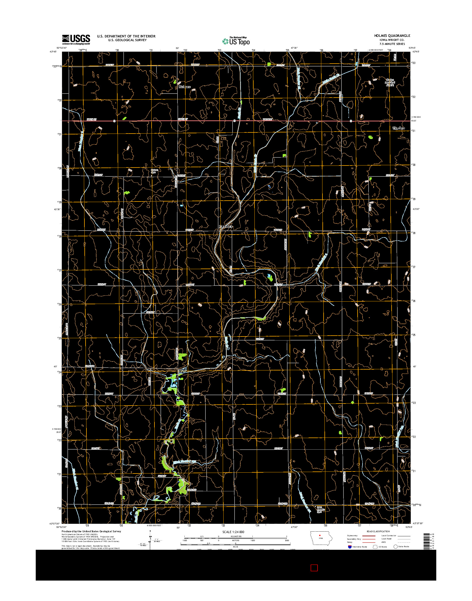 USGS US TOPO 7.5-MINUTE MAP FOR HOLMES, IA 2015