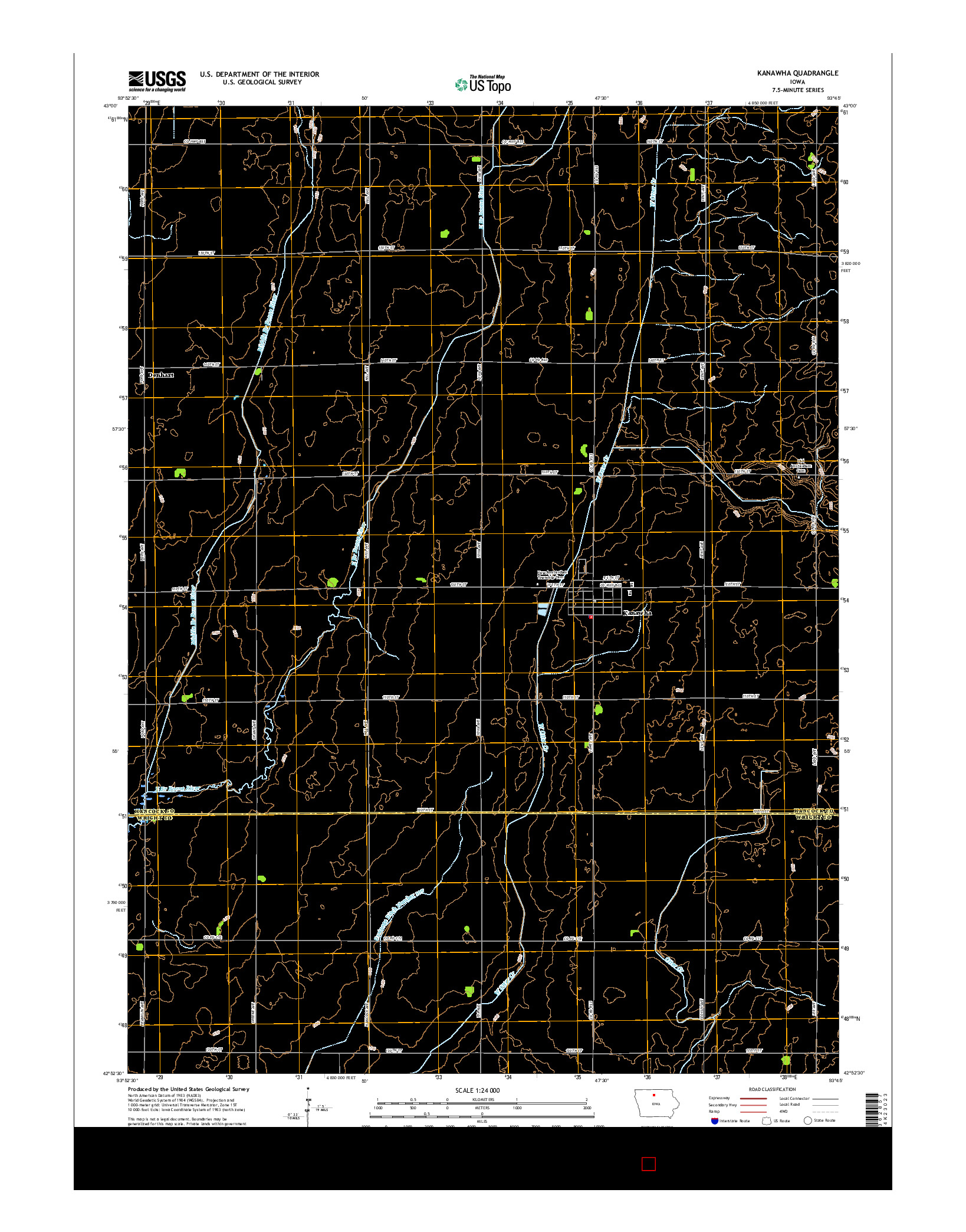 USGS US TOPO 7.5-MINUTE MAP FOR KANAWHA, IA 2015