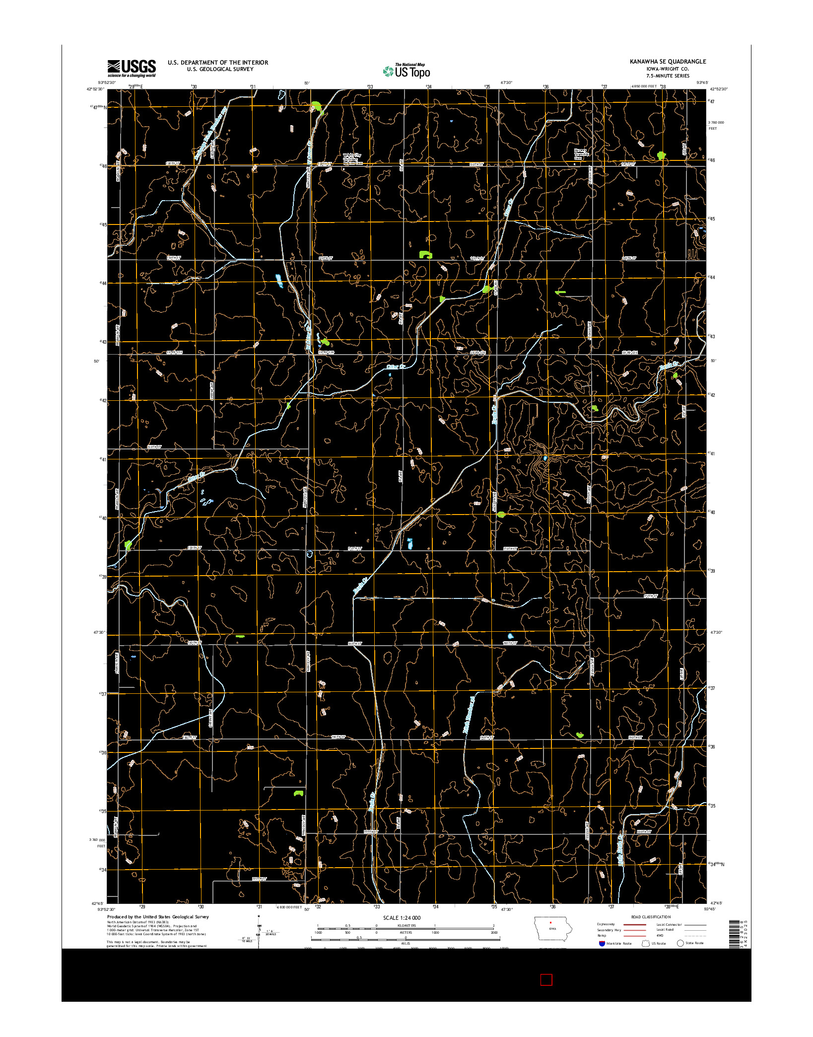 USGS US TOPO 7.5-MINUTE MAP FOR KANAWHA SE, IA 2015