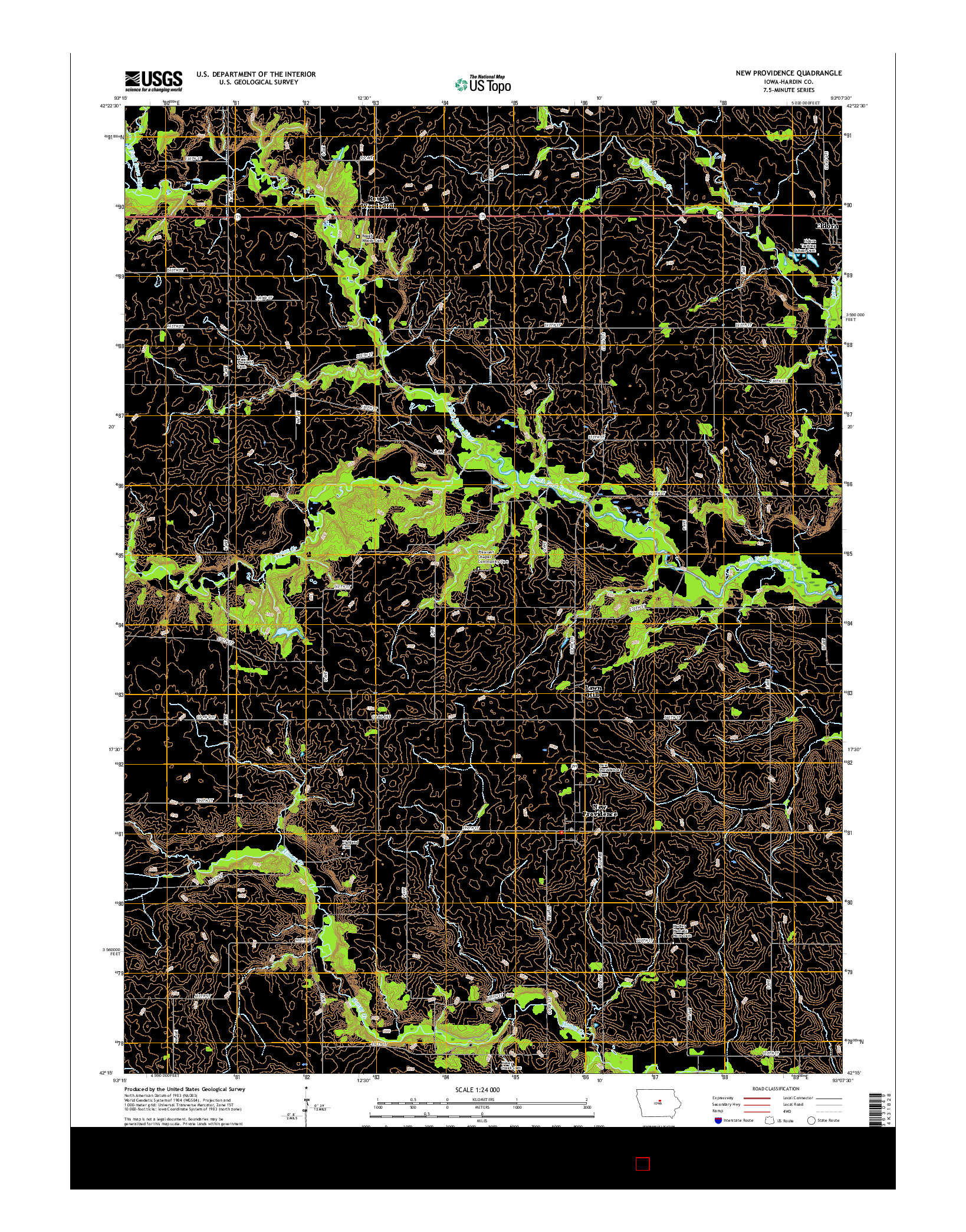 USGS US TOPO 7.5-MINUTE MAP FOR NEW PROVIDENCE, IA 2015