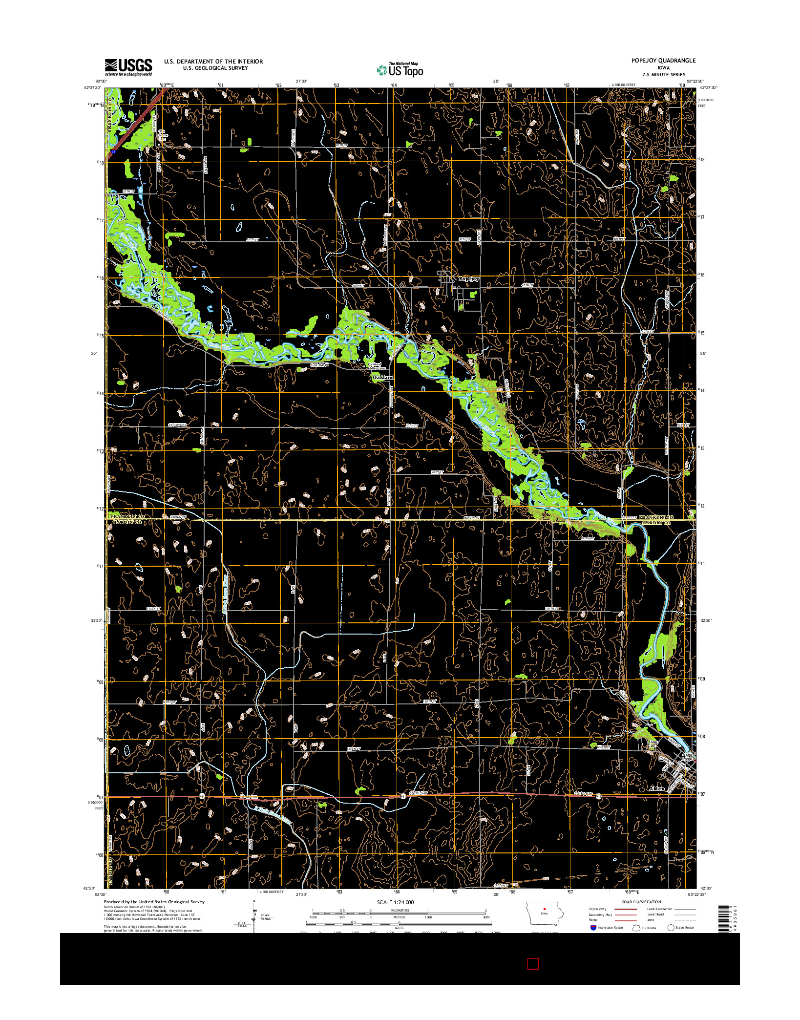 USGS US TOPO 7.5-MINUTE MAP FOR POPEJOY, IA 2015
