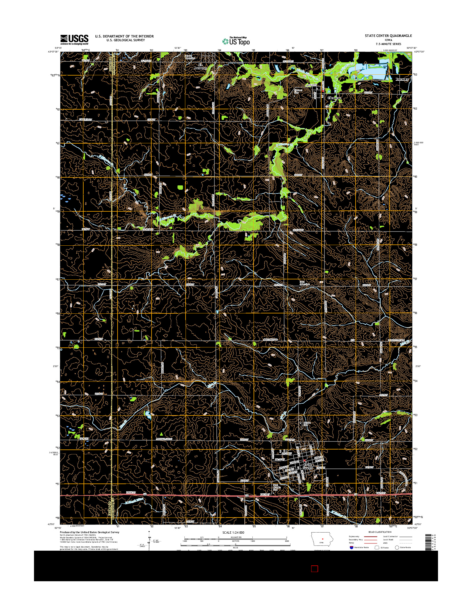 USGS US TOPO 7.5-MINUTE MAP FOR STATE CENTER, IA 2015