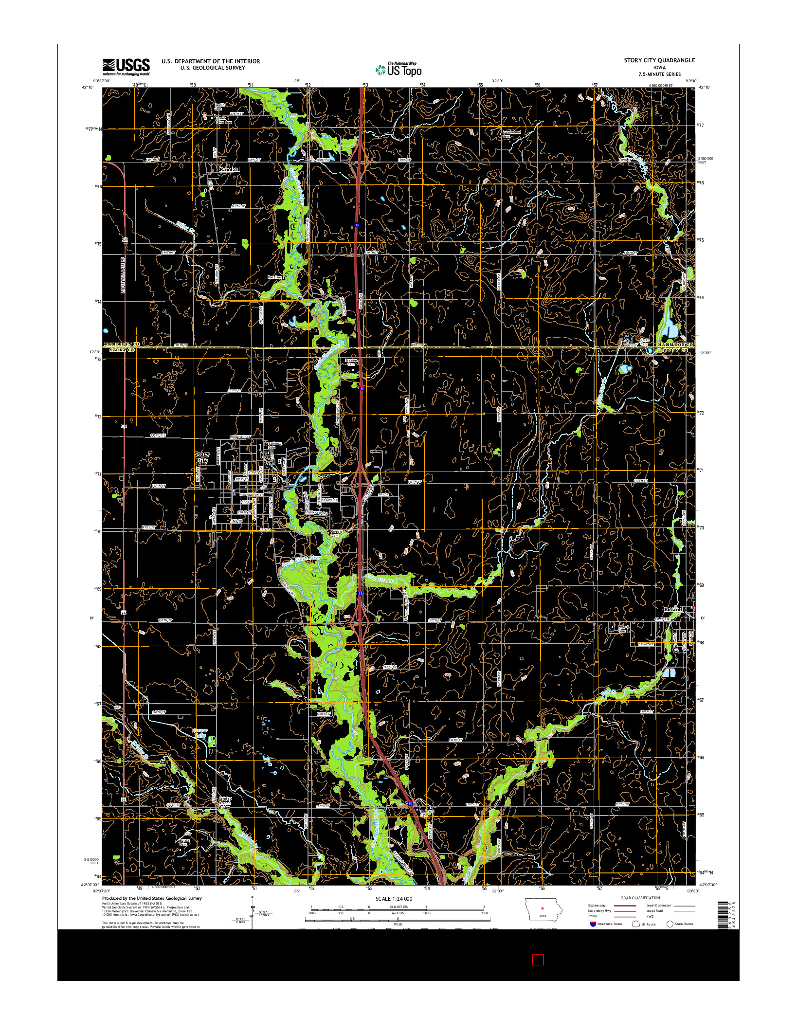 USGS US TOPO 7.5-MINUTE MAP FOR STORY CITY, IA 2015