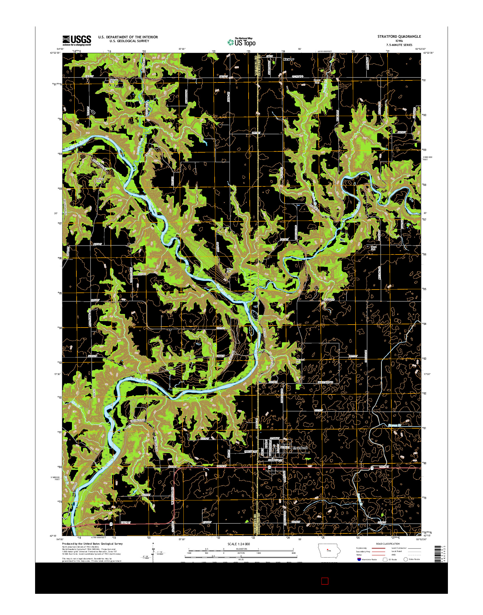 USGS US TOPO 7.5-MINUTE MAP FOR STRATFORD, IA 2015