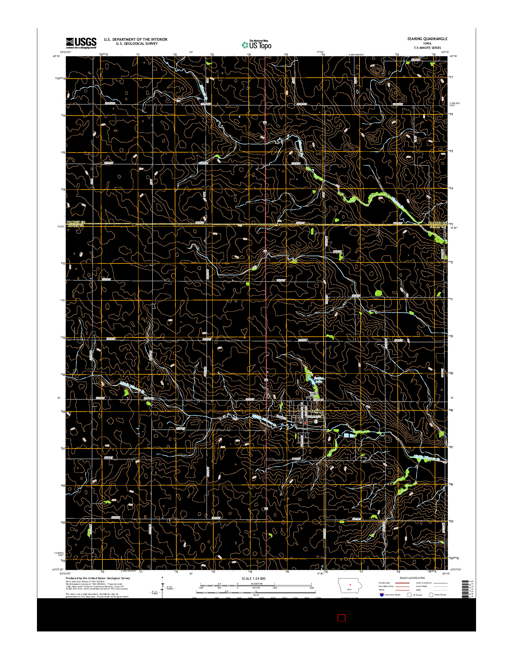 USGS US TOPO 7.5-MINUTE MAP FOR ZEARING, IA 2015