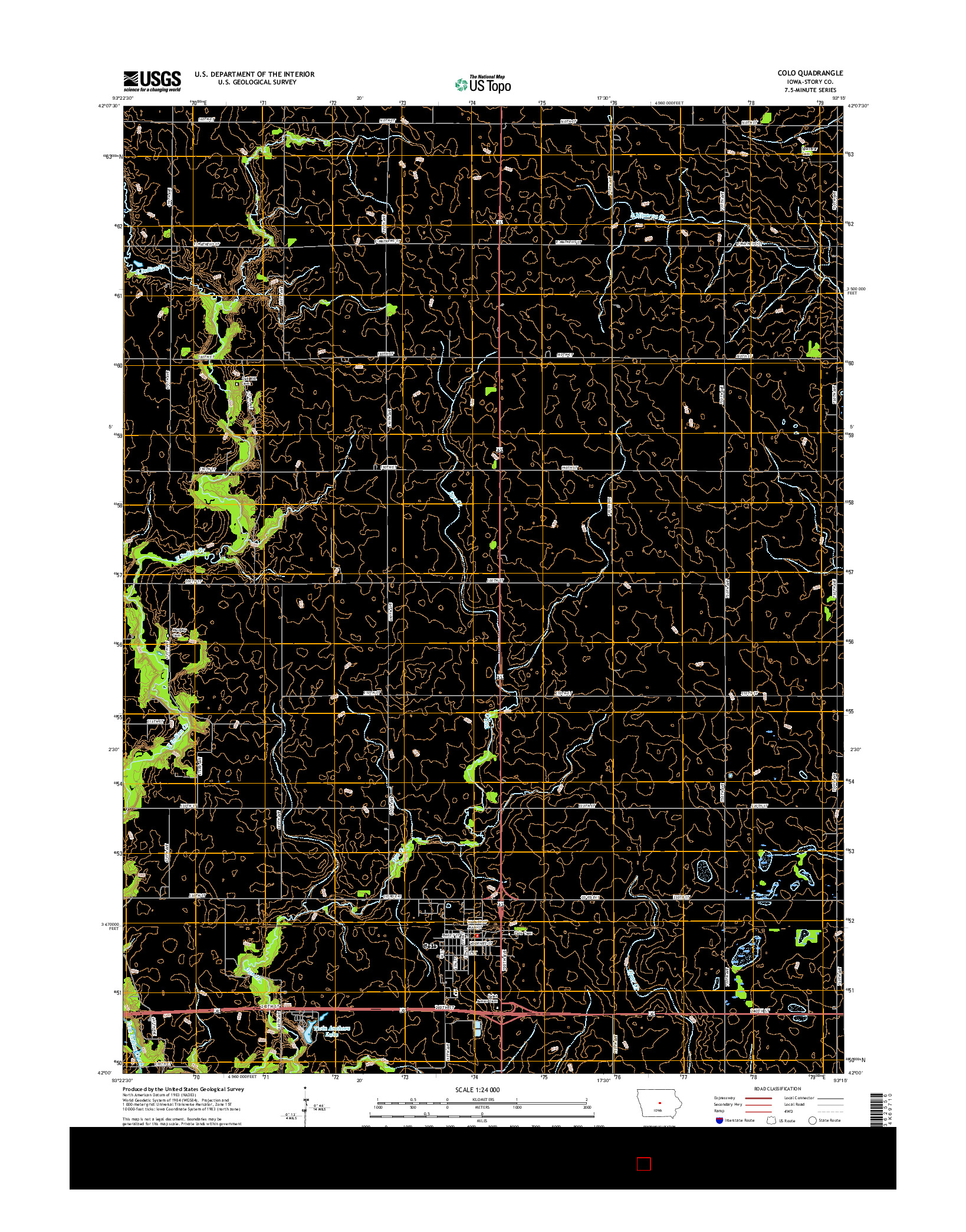 USGS US TOPO 7.5-MINUTE MAP FOR COLO, IA 2015