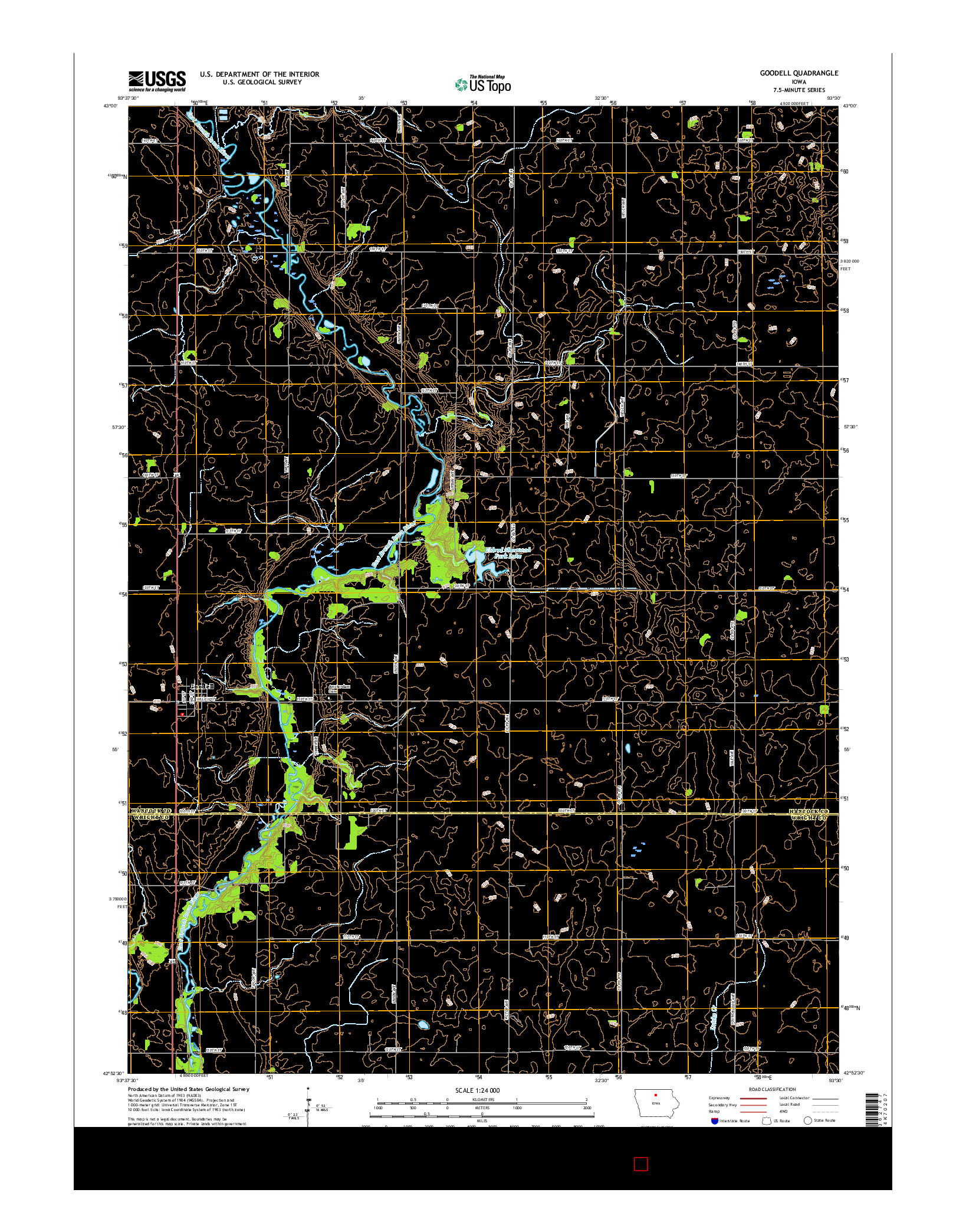 USGS US TOPO 7.5-MINUTE MAP FOR GOODELL, IA 2015