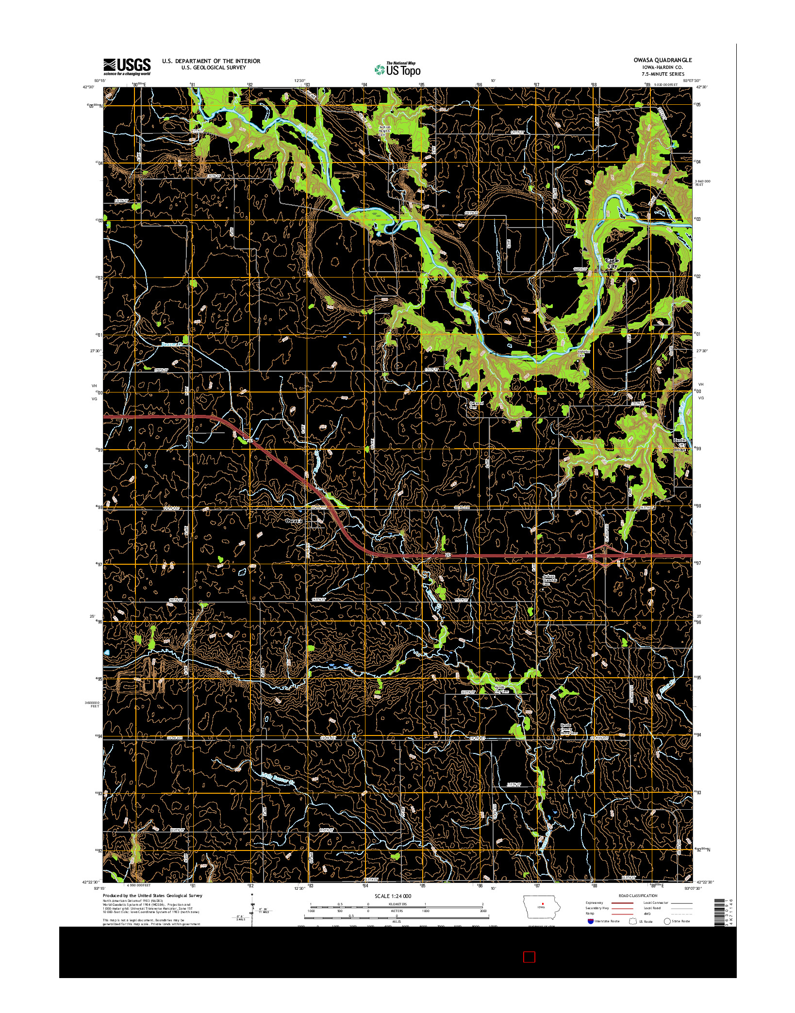 USGS US TOPO 7.5-MINUTE MAP FOR OWASA, IA 2015