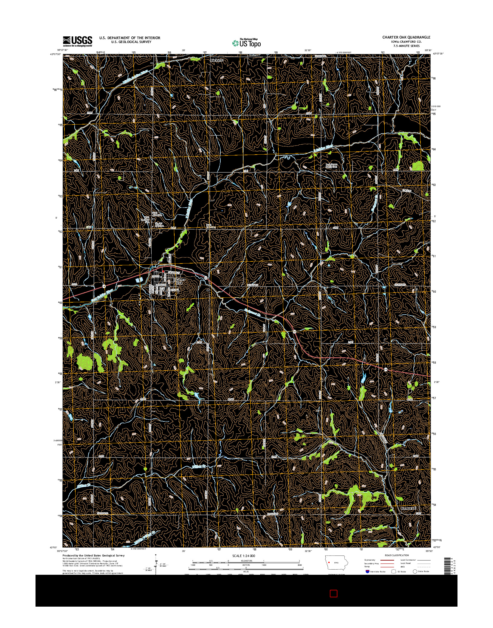 USGS US TOPO 7.5-MINUTE MAP FOR CHARTER OAK, IA 2015