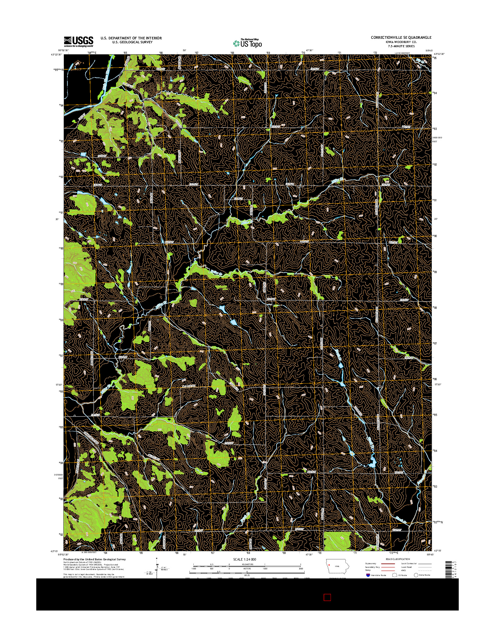 USGS US TOPO 7.5-MINUTE MAP FOR CORRECTIONVILLE SE, IA 2015