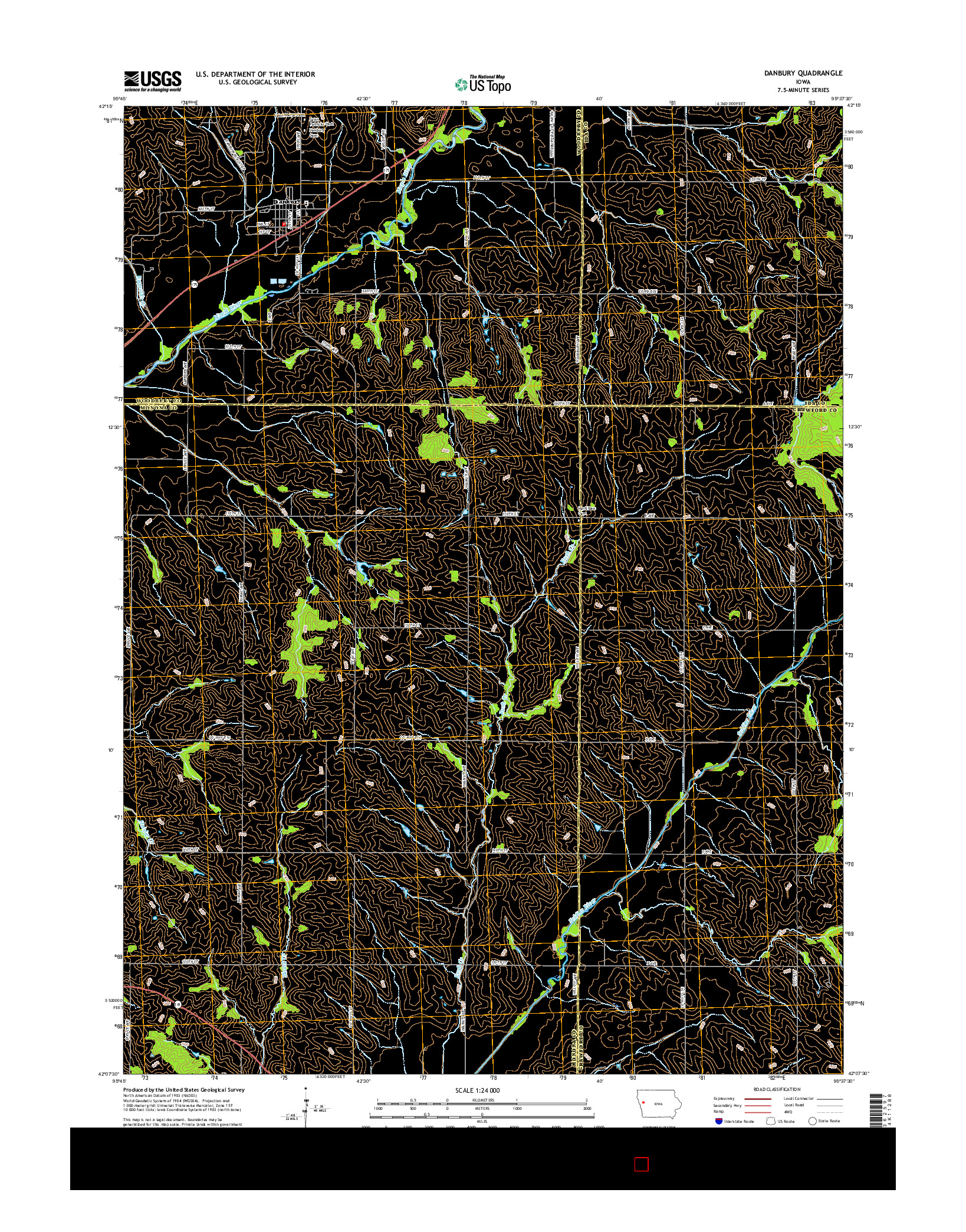 USGS US TOPO 7.5-MINUTE MAP FOR DANBURY, IA 2015