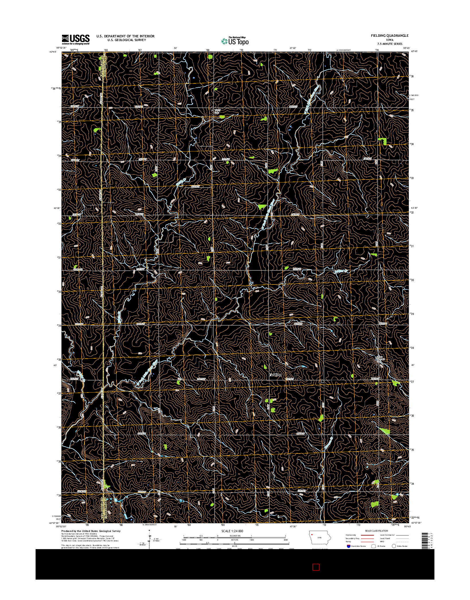 USGS US TOPO 7.5-MINUTE MAP FOR FIELDING, IA 2015