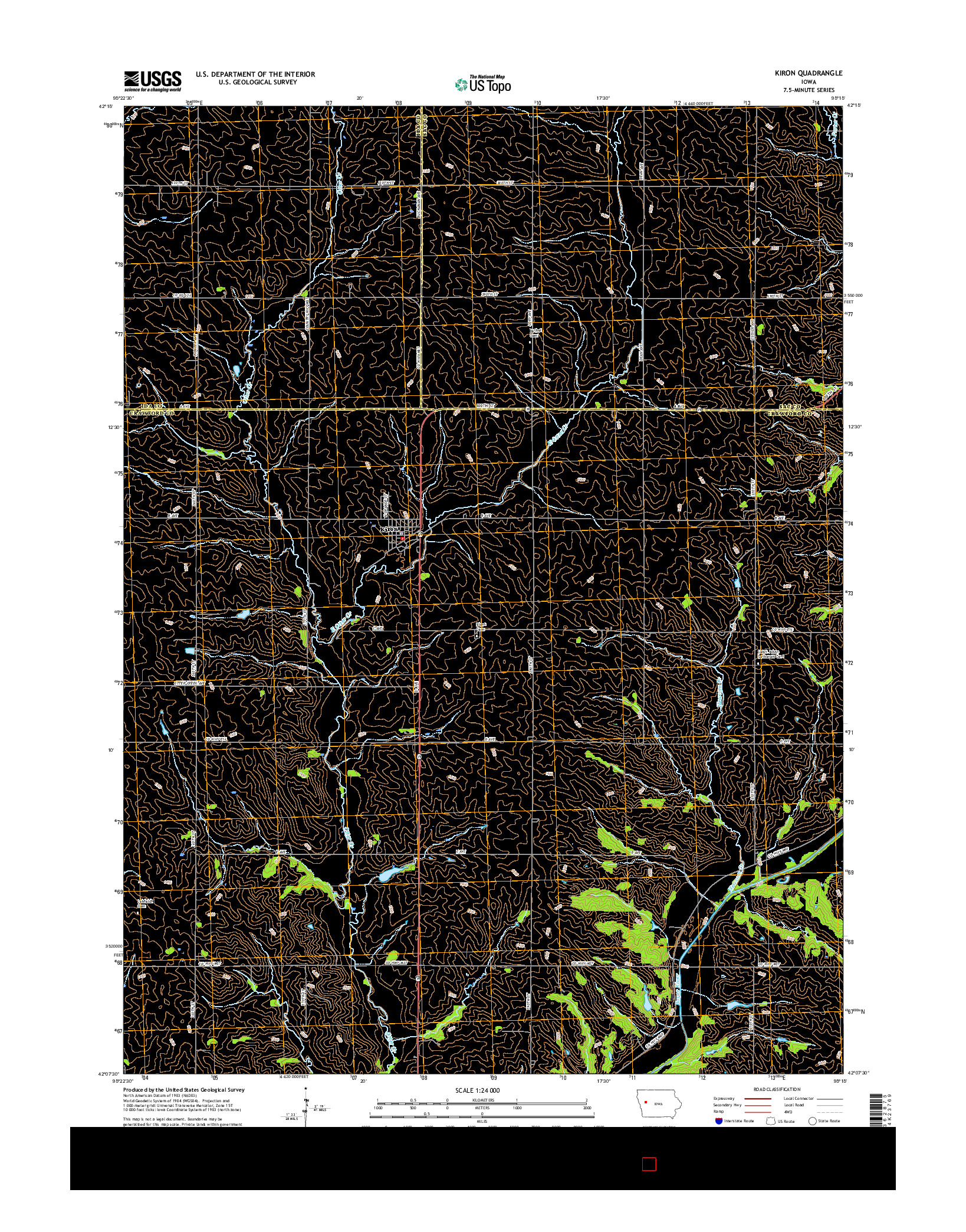 USGS US TOPO 7.5-MINUTE MAP FOR KIRON, IA 2015