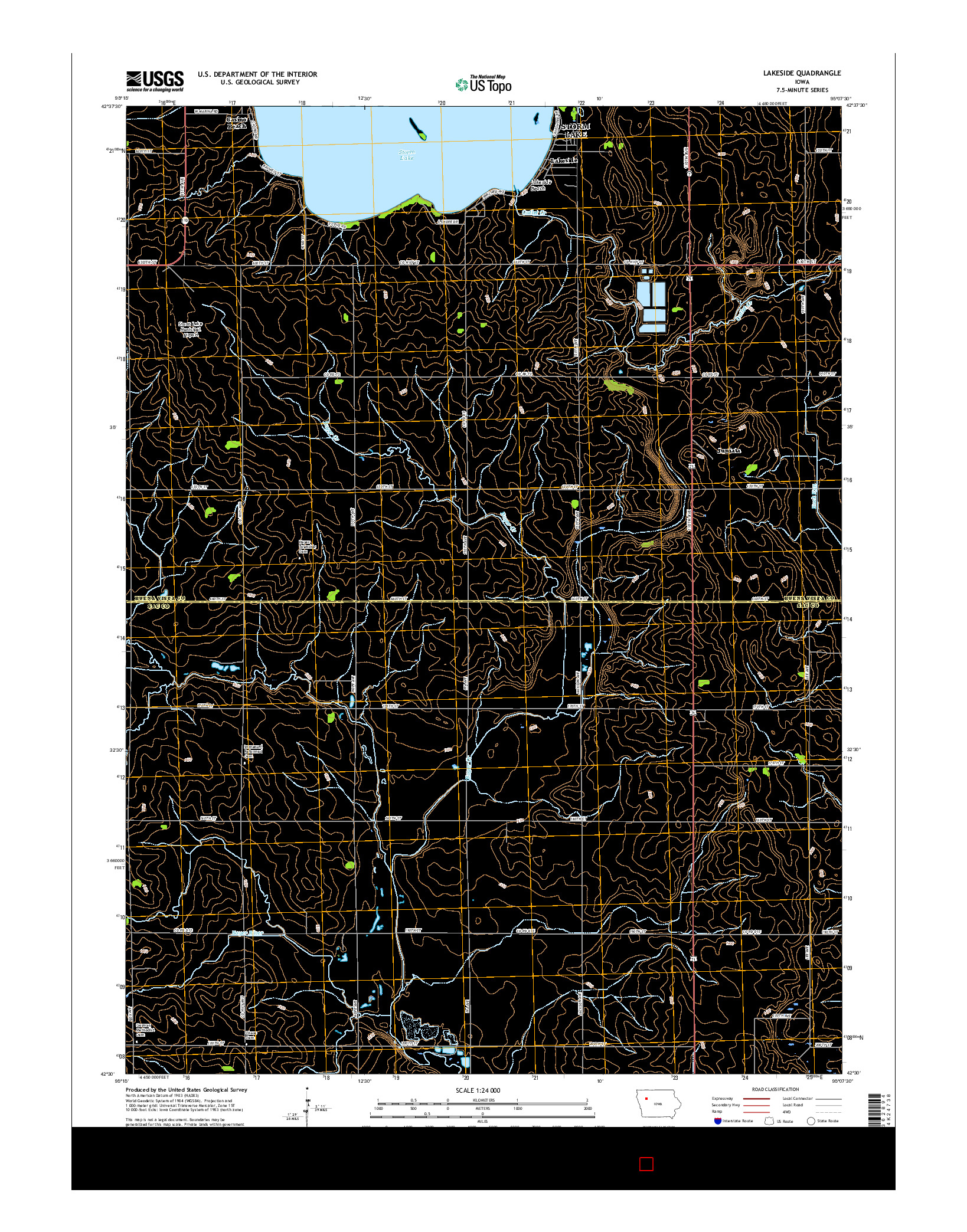USGS US TOPO 7.5-MINUTE MAP FOR LAKESIDE, IA 2015