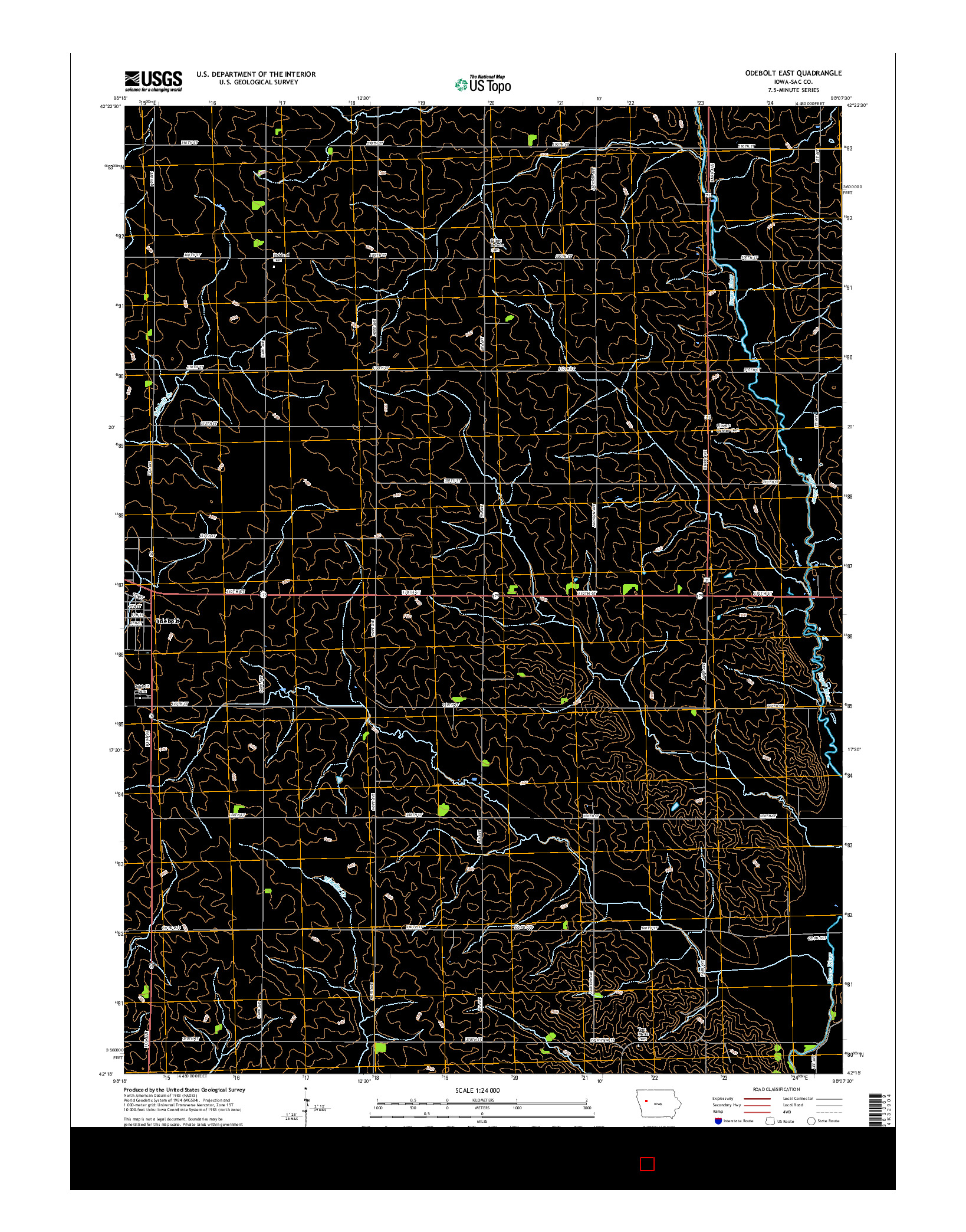 USGS US TOPO 7.5-MINUTE MAP FOR ODEBOLT EAST, IA 2015