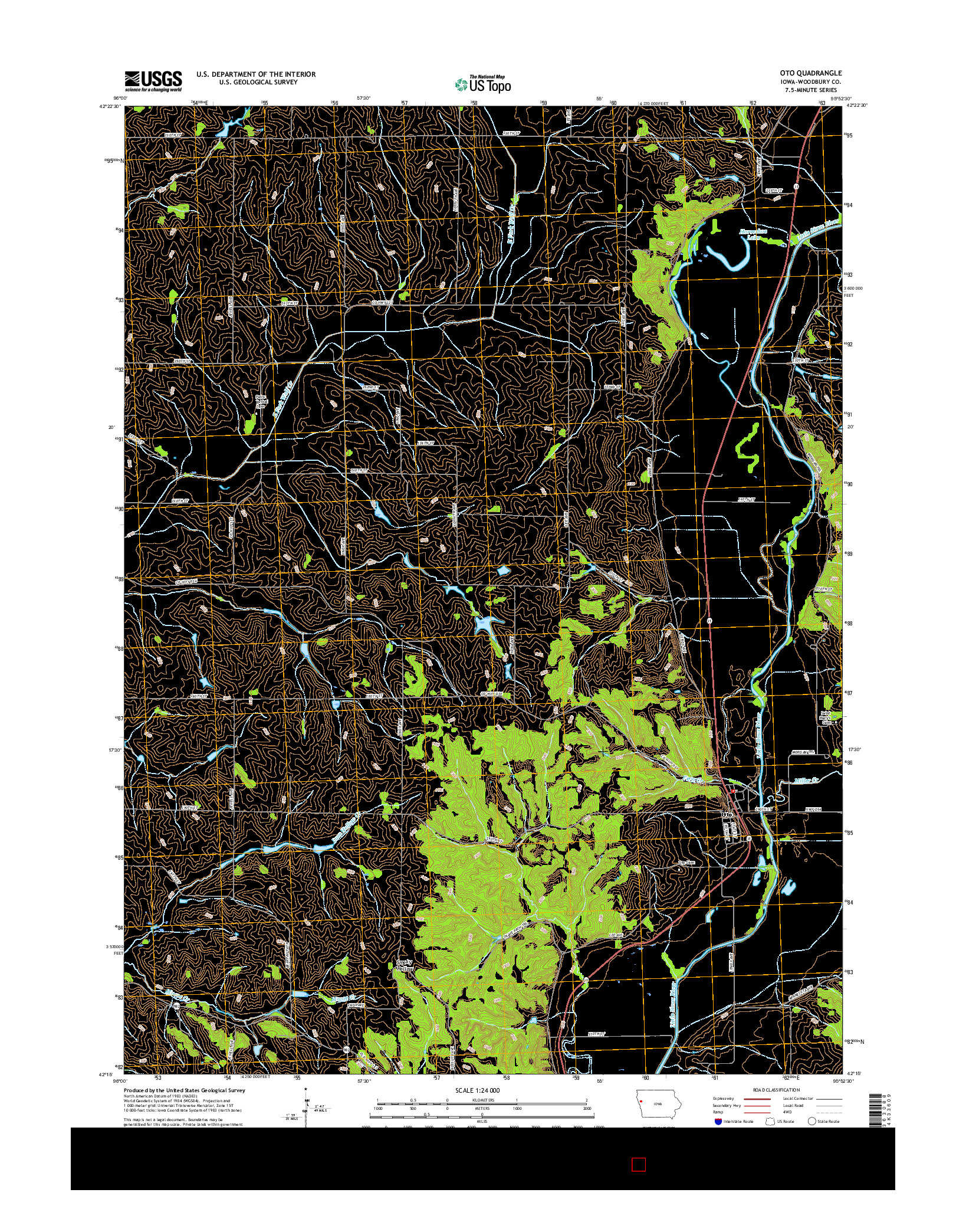 USGS US TOPO 7.5-MINUTE MAP FOR OTO, IA 2015