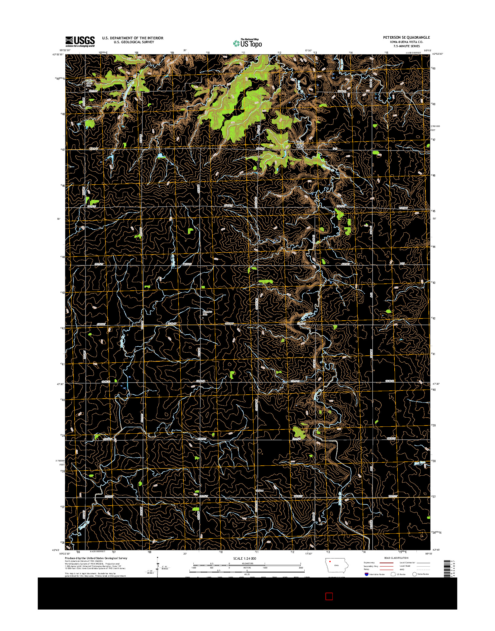 USGS US TOPO 7.5-MINUTE MAP FOR PETERSON SE, IA 2015