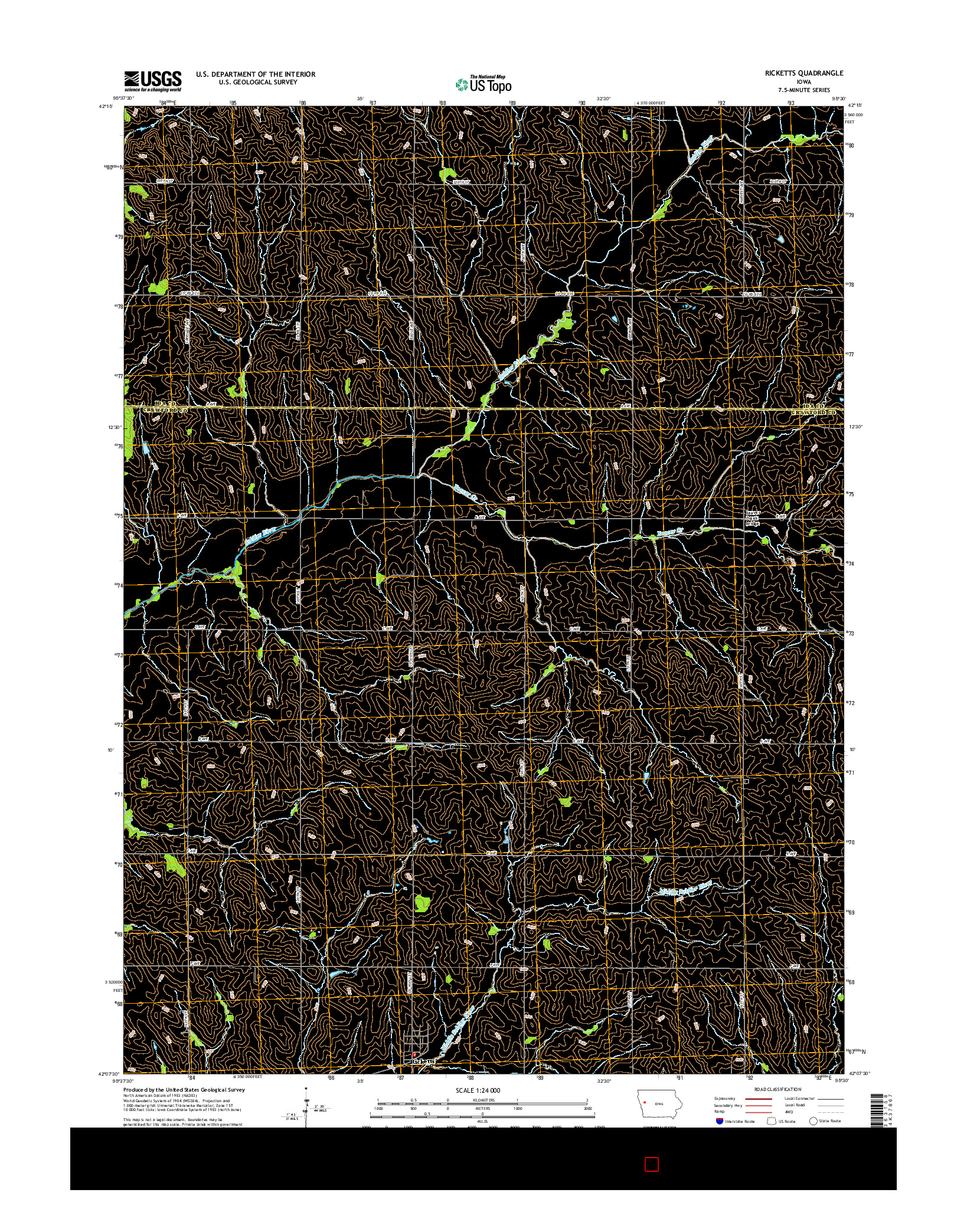 USGS US TOPO 7.5-MINUTE MAP FOR RICKETTS, IA 2015
