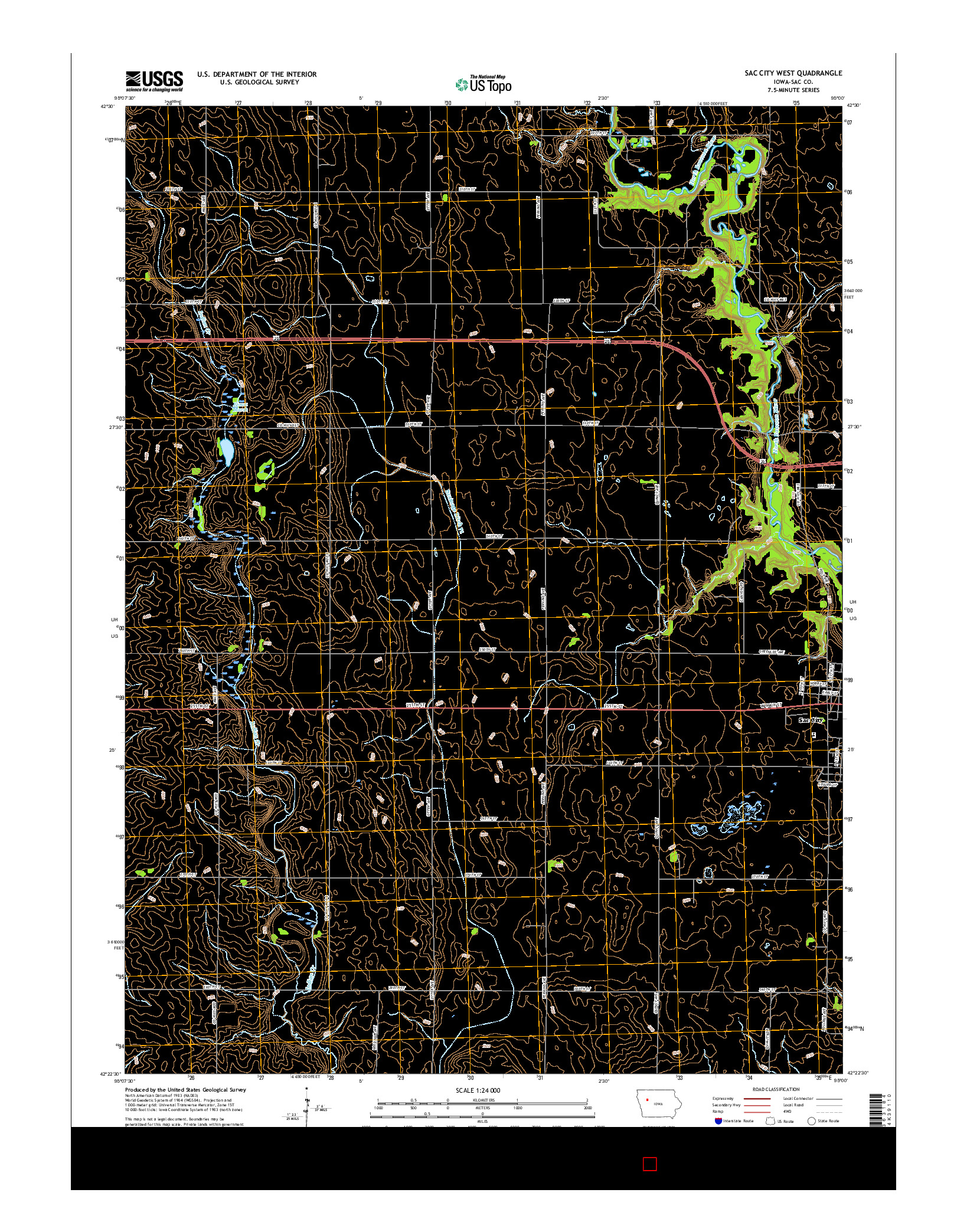 USGS US TOPO 7.5-MINUTE MAP FOR SAC CITY WEST, IA 2015