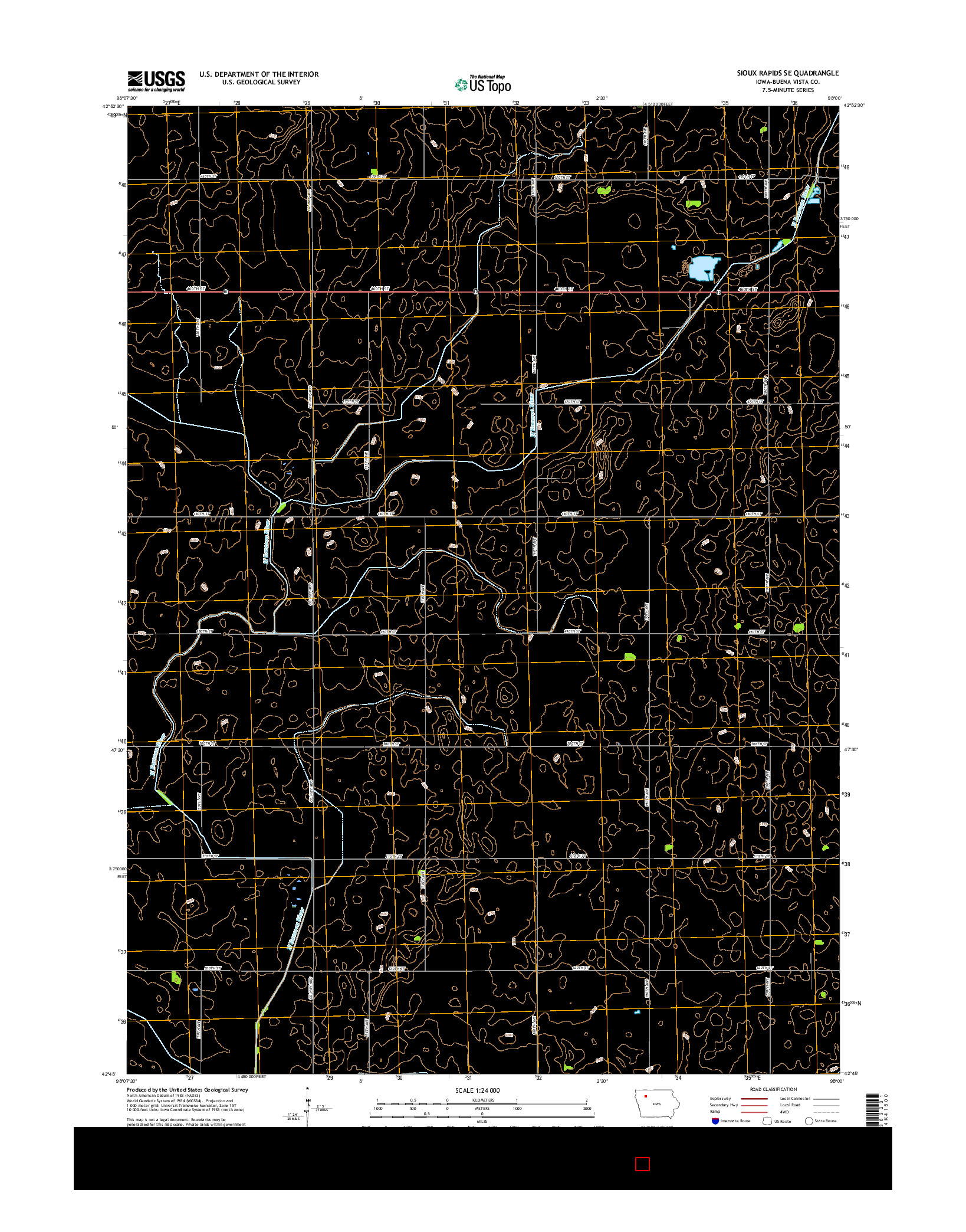 USGS US TOPO 7.5-MINUTE MAP FOR SIOUX RAPIDS SE, IA 2015
