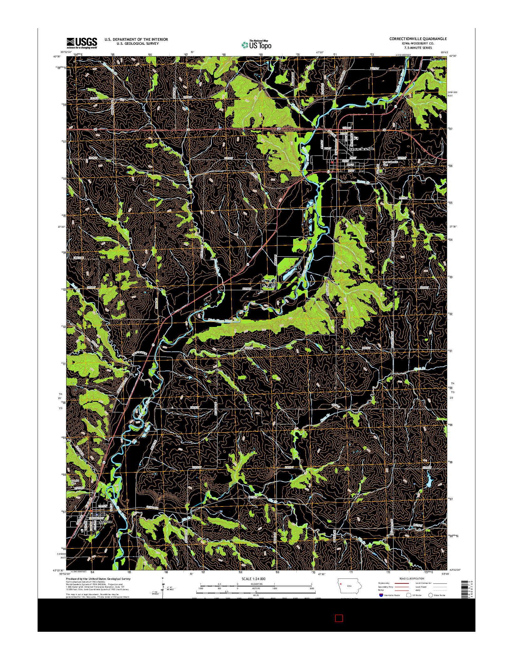 USGS US TOPO 7.5-MINUTE MAP FOR CORRECTIONVILLE, IA 2015